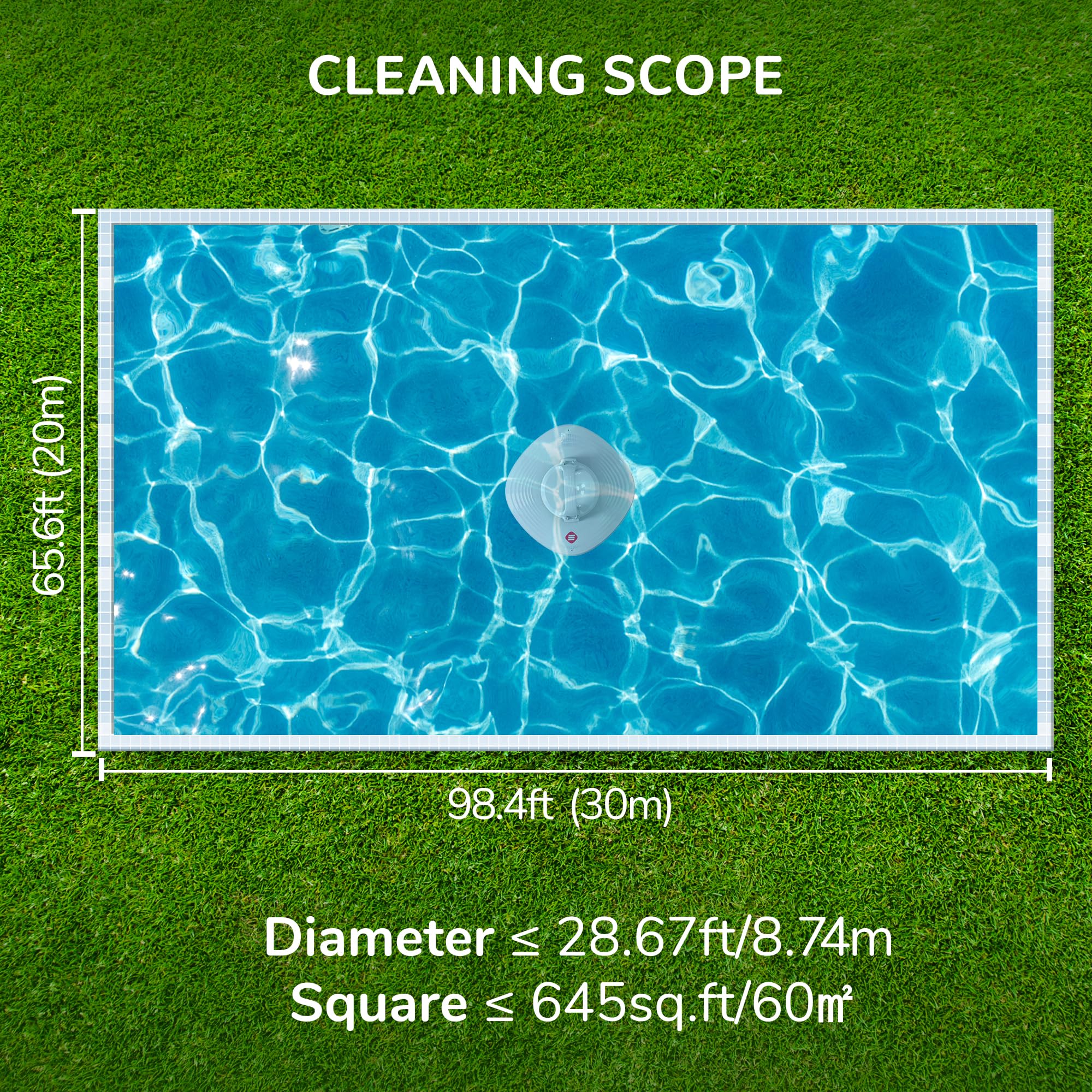 Cordless Robotic Pool Cleaner - Automatic Self-Docking Underwater Vacuum with Strong Suction for Above Ground & In-Ground Swimming Pools | Top Handle Design in White & Grey | Perfect for Weekly Pool Maintenance and Debris Removal