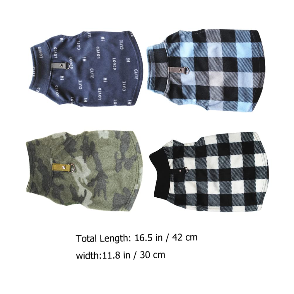 POPETPOP 4pcs Warm Dog Coats - Fleece Winter Vest for Small Pets - Christmas Costume & Outdoor Wear