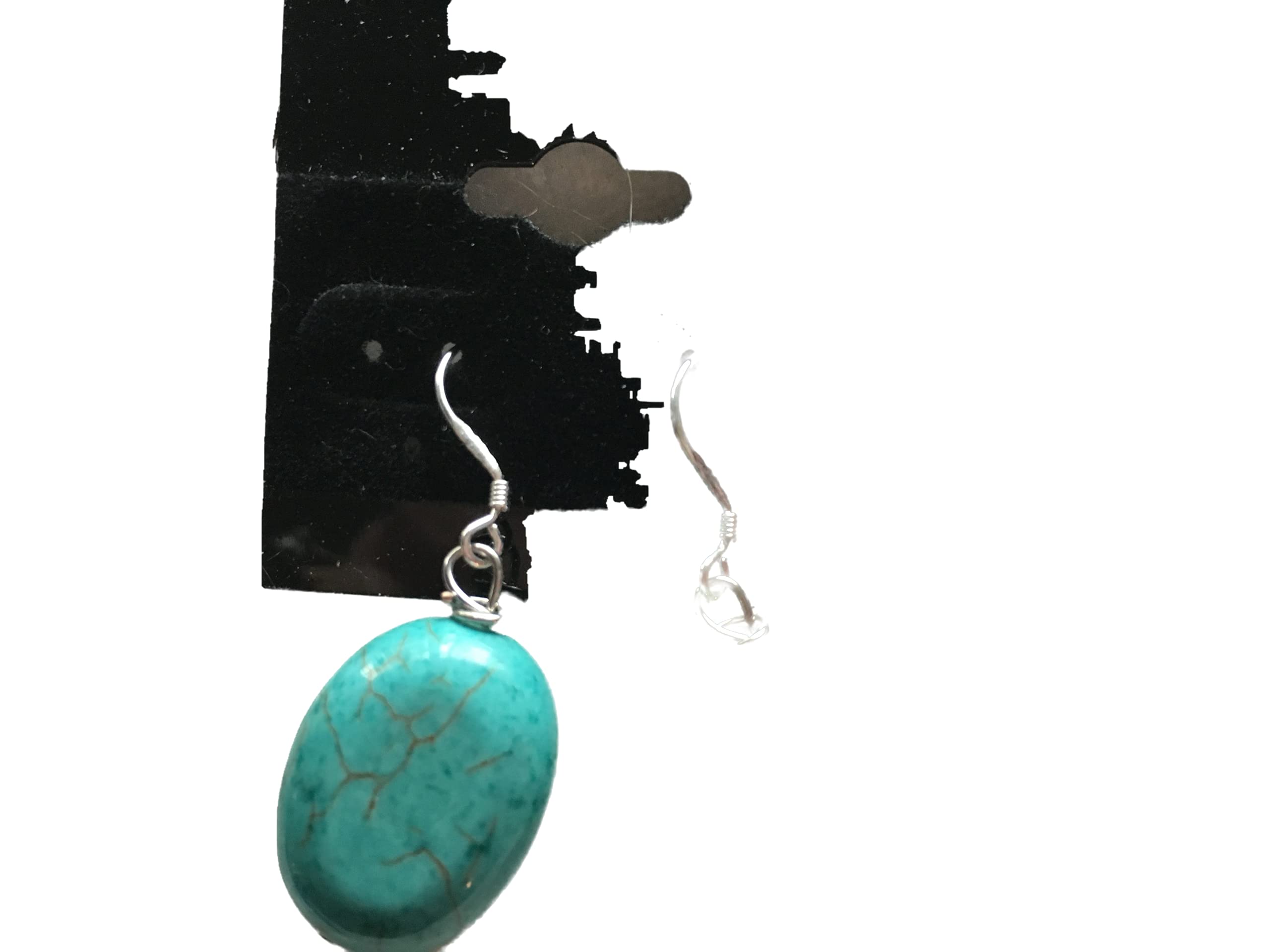 Natural Azurite Gemstone Oval Sterling Silver Dangle Earrings for Women | Handmade Boho Jewelry | Perfect for Parties, Weddings & Everyday Wear