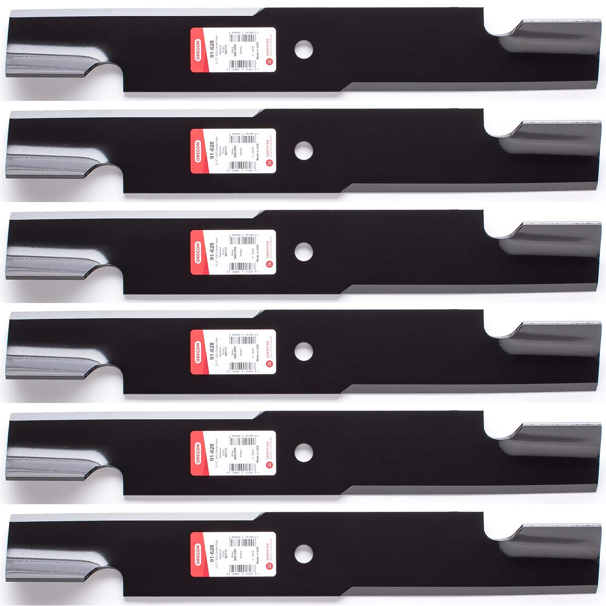 Oregon 6 Pack 91-628 Super High Lift Lawn Mower Blades - Compatible with Scag A48304, 48304, 481712 for 61