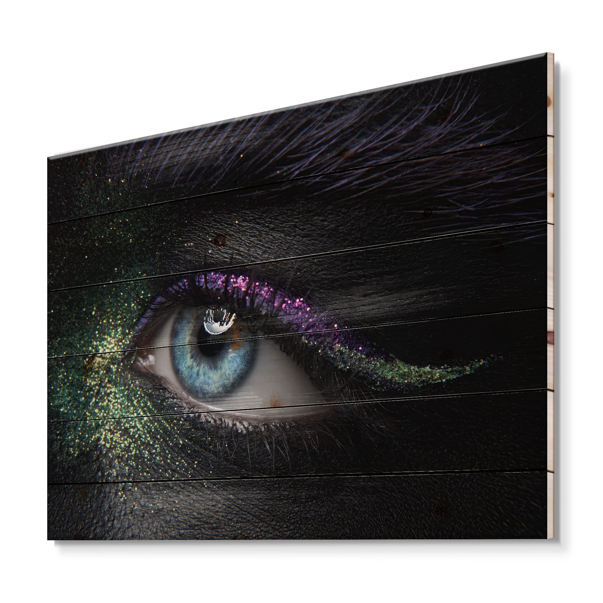 Modern Green & Purple Wood Wall Art - Contemporary Pine Decor for Living Room