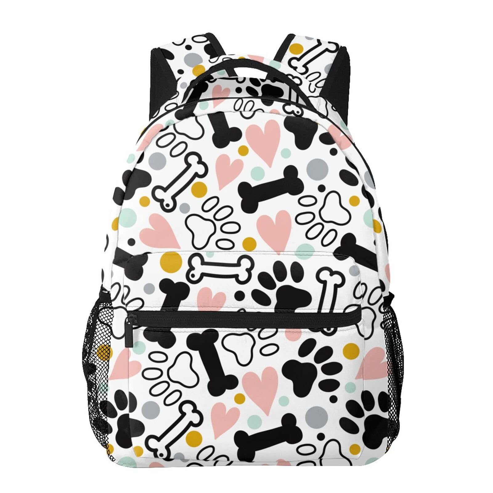 Dog & Cat Paw Print Cute Backpack - Durable School Laptop Bag for Students, Kids & Teens - Perfect for School, Travel, Sports & Work | Casual Daypack for Boys & Girls