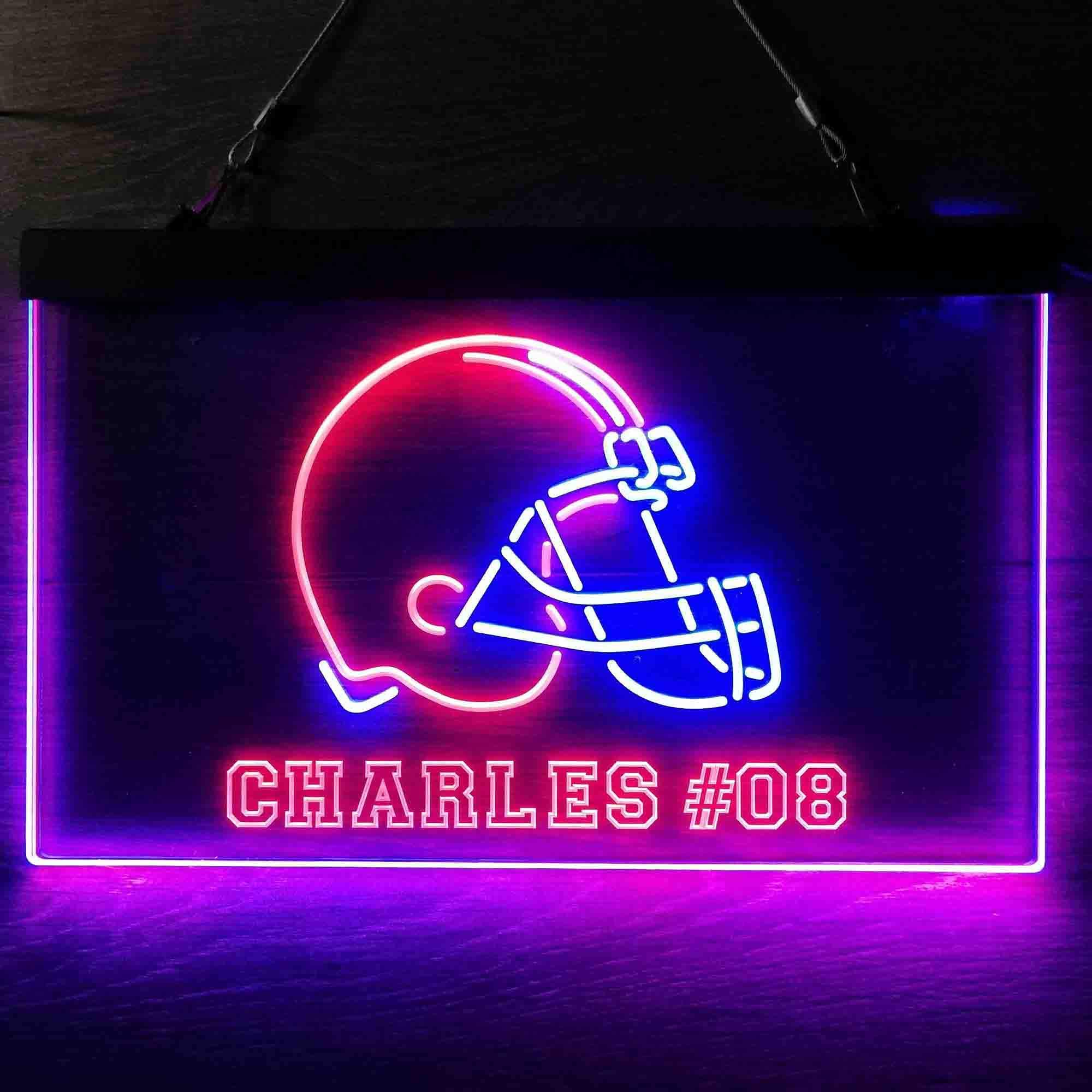 Custom LED Neon Light Sign - Personalized Football Team Logo for Sports Fans - Wall Decor for Man Cave, Bar, Pub & Home - Perfect Gift for Beer Lovers & Recreation Rooms (Small Size)