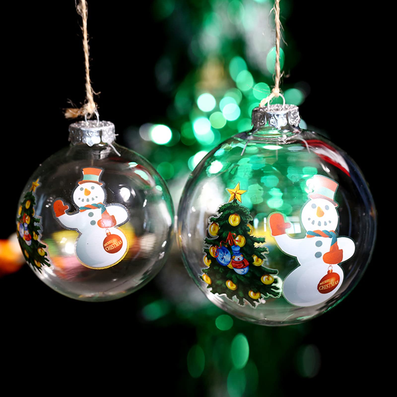 12 Pack Clear Plastic Fillable Ornament Balls - 2.36 Inch (60mm) DIY Christmas Decorations for Tree, Halloween Party, Birthday, Wedding & Craft Projects - Perfect for Holiday Gift Giving & Home Decor