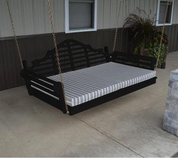 Yellow Pine Marlboro Swingbed by A & L Furniture - Outdoor Porch Swing Bed for Relaxing in Your Garden, Patio, or Backyard