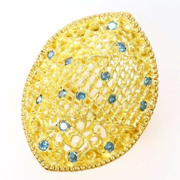 18K Yellow Gold Blue Diamond Ring for Women - Elegant Solitaire Engagement & Wedding Band - Perfect for Proposals, Anniversaries, and Special Occasions