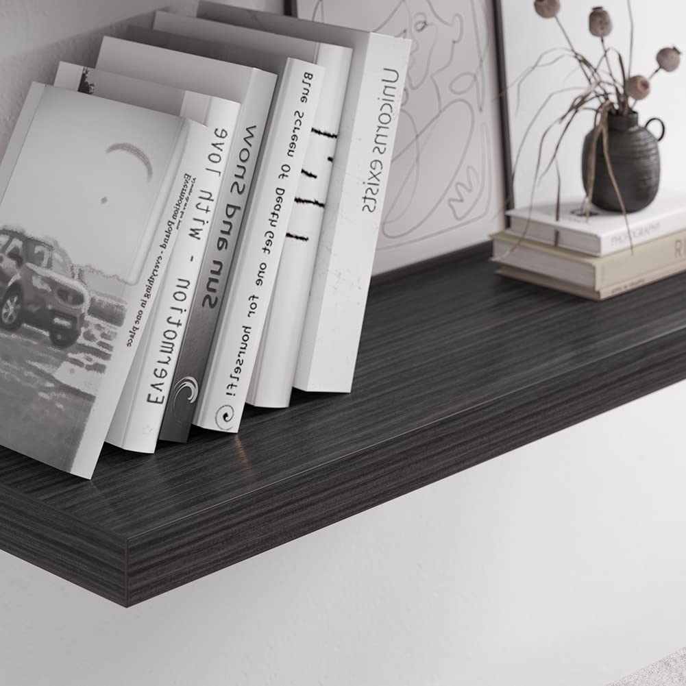 3-Pack Dark Wood Floating Shelves Set - 24