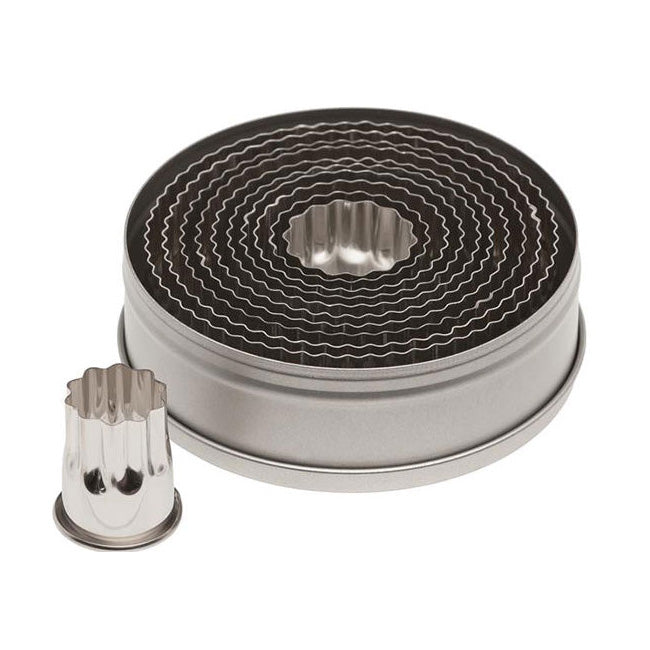 Ateco 5307 Fluted Round Graduated Cutters - Stainless Steel Pastry & Cookie Decorating Tools for Baking, Cake Decorating, and Dessert Making