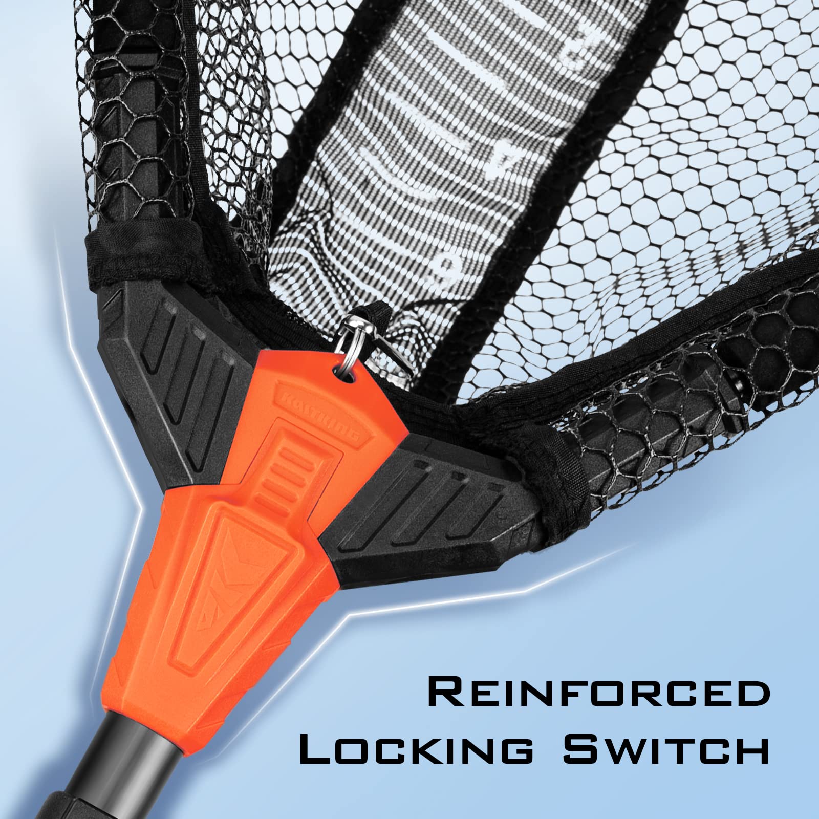 KastKing Pontus Foldable Lightweight Freshwater Fishing Net with Aluminum Handle & Fish-Friendly Mesh - Built-in Length Scale for Safe Catch & Release - Perfect Fishing Gift for Men - Ideal for Trout, Bass & Fly Fishing