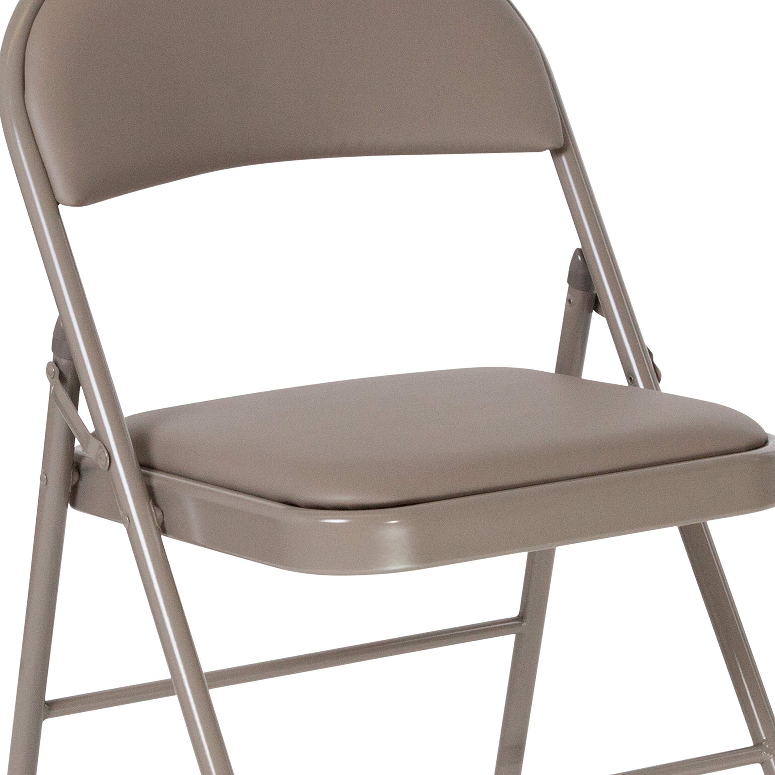 Flash Furniture HERCULES Series Heavy Duty Double Braced Gray Vinyl Folding Chair - Commercial Grade for Events, Parties, Banquets & Home Use