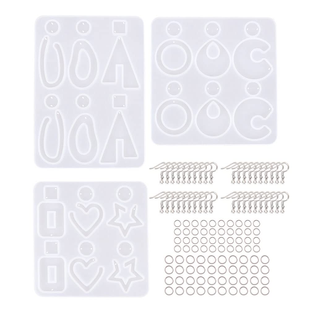 EXCEART 1 Set Silicone Earring Pendant Molds for Jewelry Making - DIY Craft Casting Molds for Resin, Clay, and Metal Jewelry - Perfect for Earrings, Necklaces, and DIY Gifts