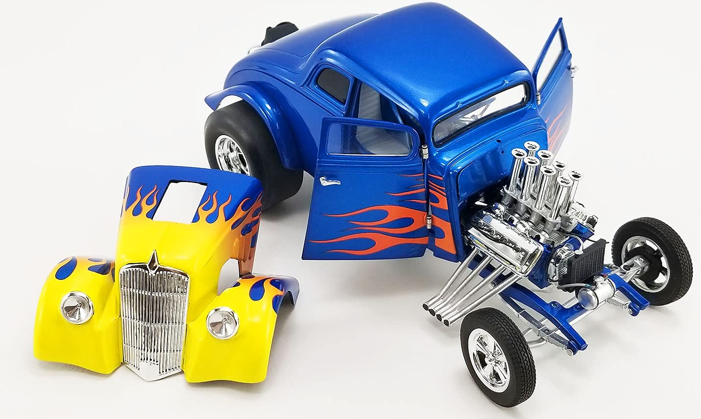 1:18 Scale 1933 Flamed Gasser Diecast Model Car by Acme - Collectible Vintage Hot Rod for Display & Racing Enthusiasts