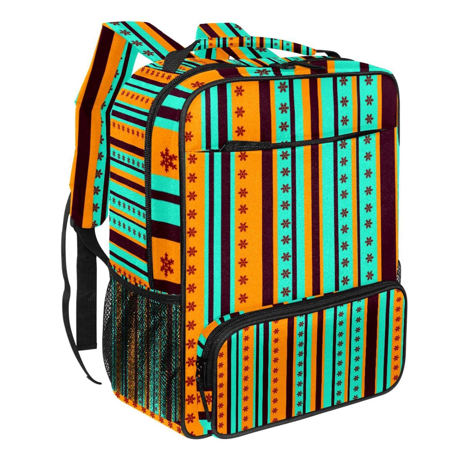 Stylish Flowers & Stripes Backpack for Girls & Boys - Durable School Backpack for Everyday Use, Travel & Outdoor Activities