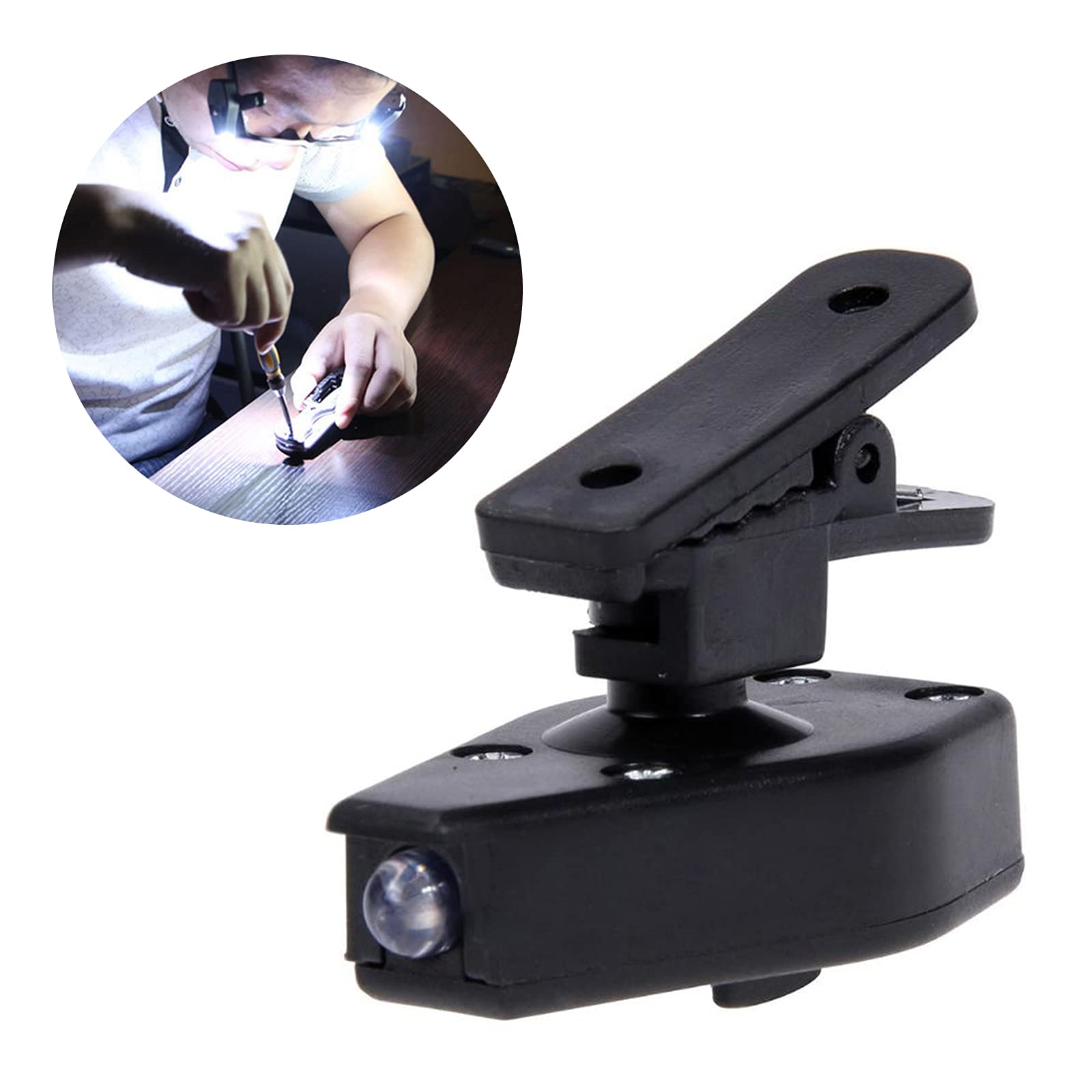 Adjustable 360° Rotatable LED Eyeglass Clip Light - 2 Pack Mini Book Lights for Night Reading, Camping, Fishing & Appliance Repair | Perfect for Bedtime Stories, Outdoor Adventures & DIY Projects