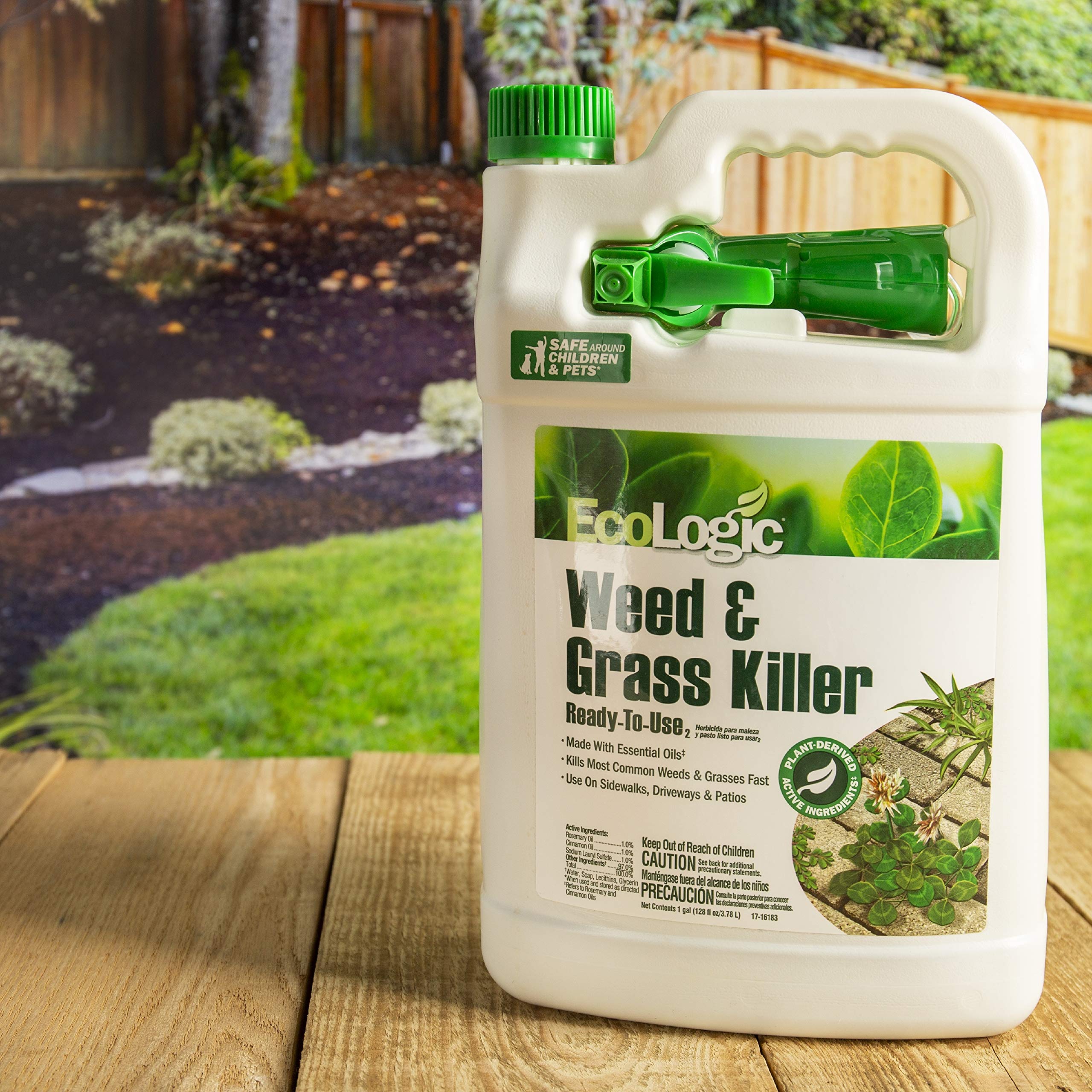 EcoLogic Weed & Grass Killer Ready-to-Use 1 Gallon with Natural Cinnamon Oil - Pack of 4 - Fast Acting Herbicide for Lawns, Driveways & Garden Weed Control