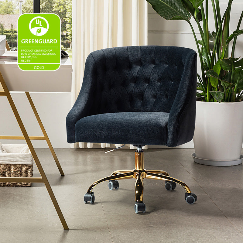 Penelope Velvet Tufted Office Chair - Ergonomic Executive Desk Chair with Lumbar Support - Perfect for Home Office, Gaming & Workspace Comfort