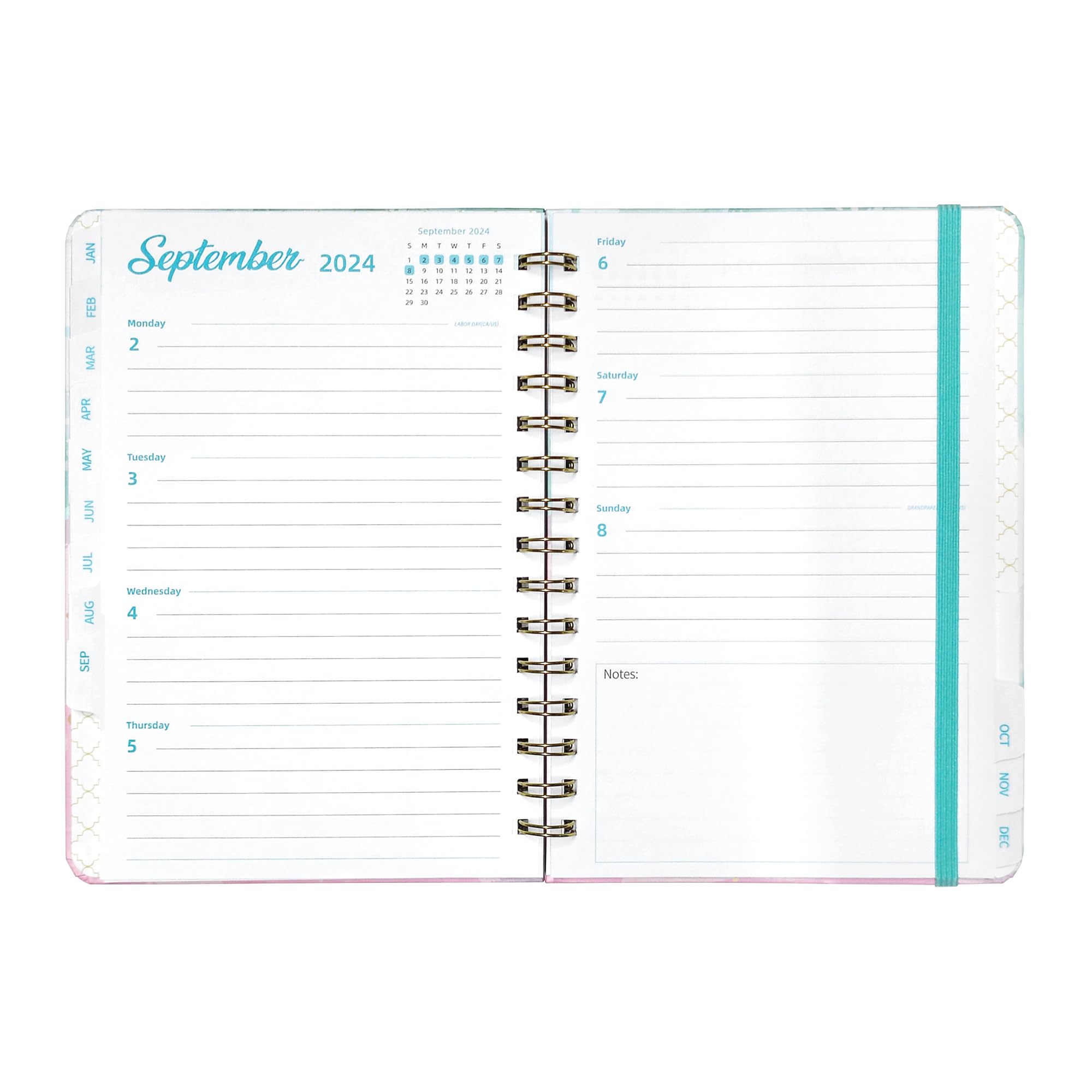 2024-2025 Planner Organizer - A5 Spiral Bound Hardcover Calendar (6.5