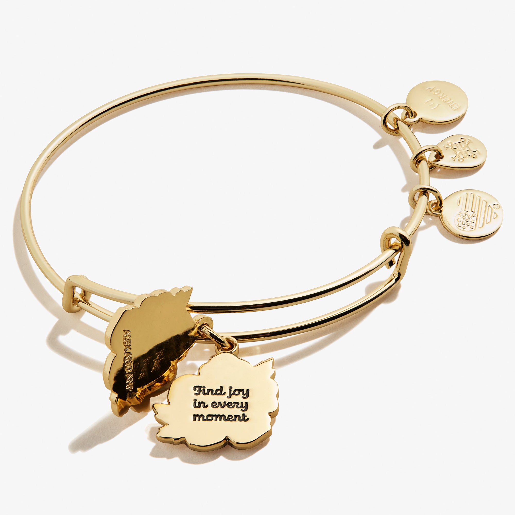 Buttercup Flower Mantra Charm Bangle - Elegant Boho Bracelet for Yoga, Meditation & Spiritual Healing