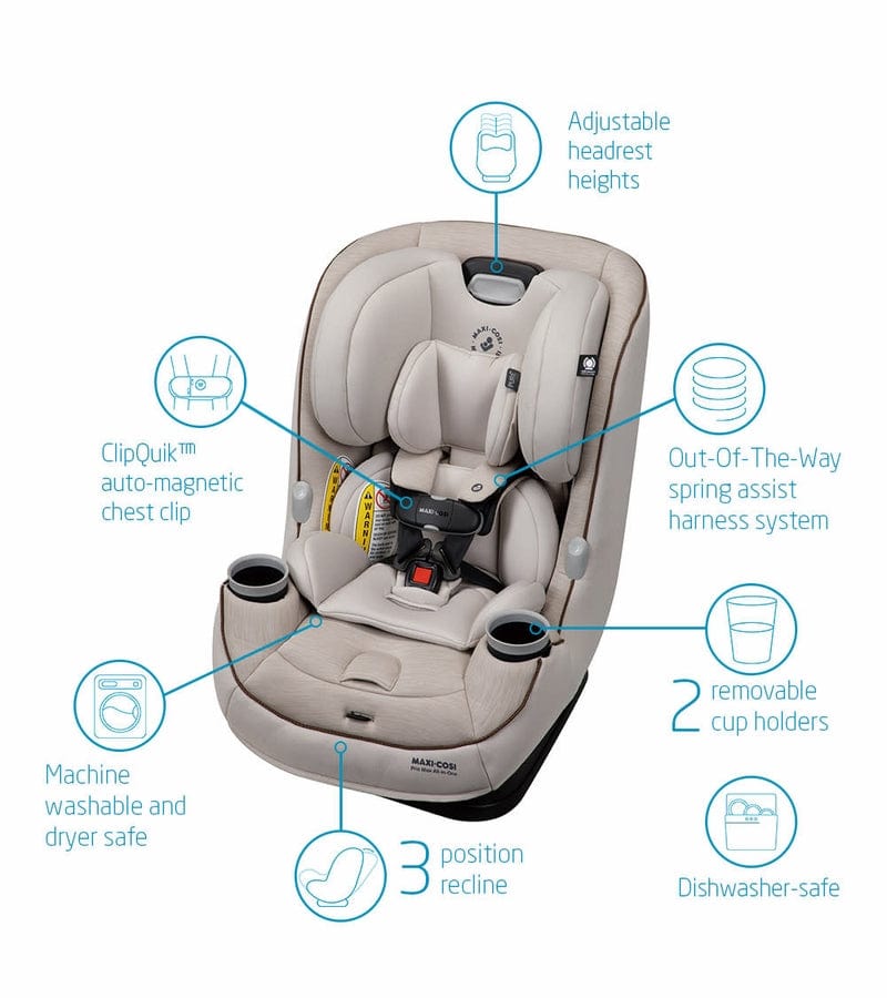 Maxi Cosi Pria Max All-in-One Convertible Car Seat for Infants & Toddlers - 3-in-1 Rear/Front Facing & Booster - Premium Safety & Comfort - Perfect for Travel & Daily Commutes