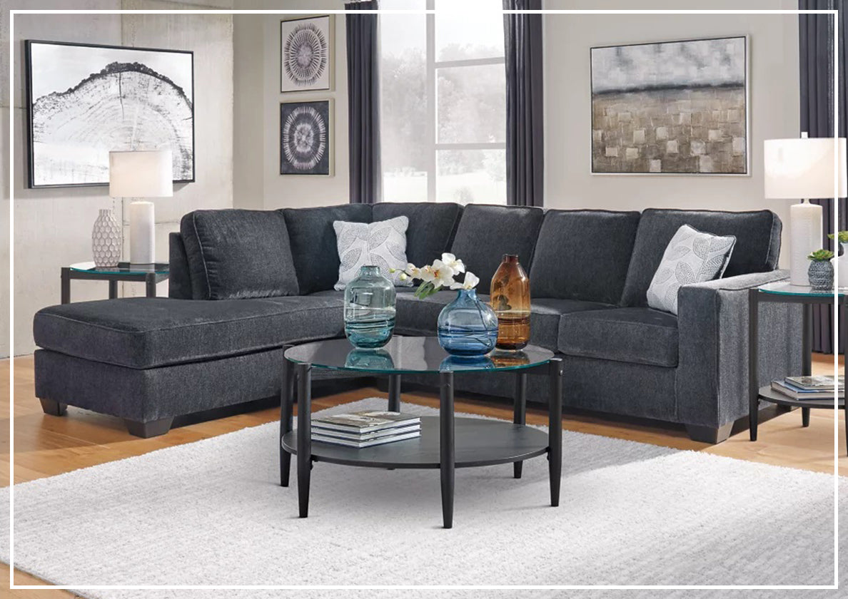 Gio Italia Aster Fabric Full Size Sleeper Sectional with Chaise - Modern Convertible Sofa Bed for Living Room, Guest Room & Small Spaces