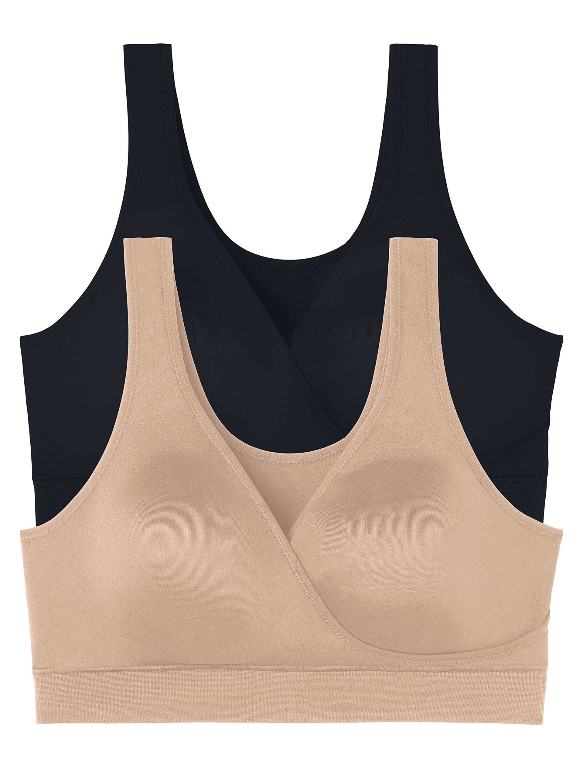 Vanity Fair Women's Maternity Nursing Bras - Wireless Pullover Sleep & Lounge Bra for Breastfeeding Mothers, Comfortable Nursing Bras with Soft Fabric (Multipack Options) - Perfect for Pregnancy, Postpartum & Nighttime Nursing