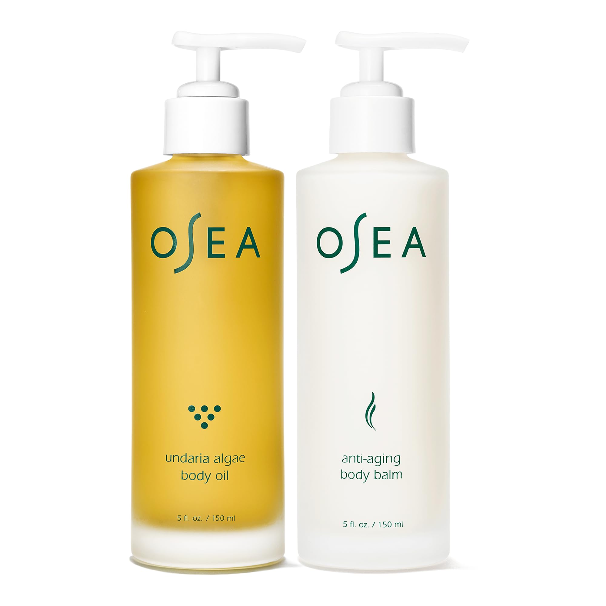 OSEA Undaria Algae Body Oil & Anti-Aging Body Balm Set - Hydrating Moisturizer for Dry Skin - Perfect for Post-Shower & Nighttime Skincare Routine