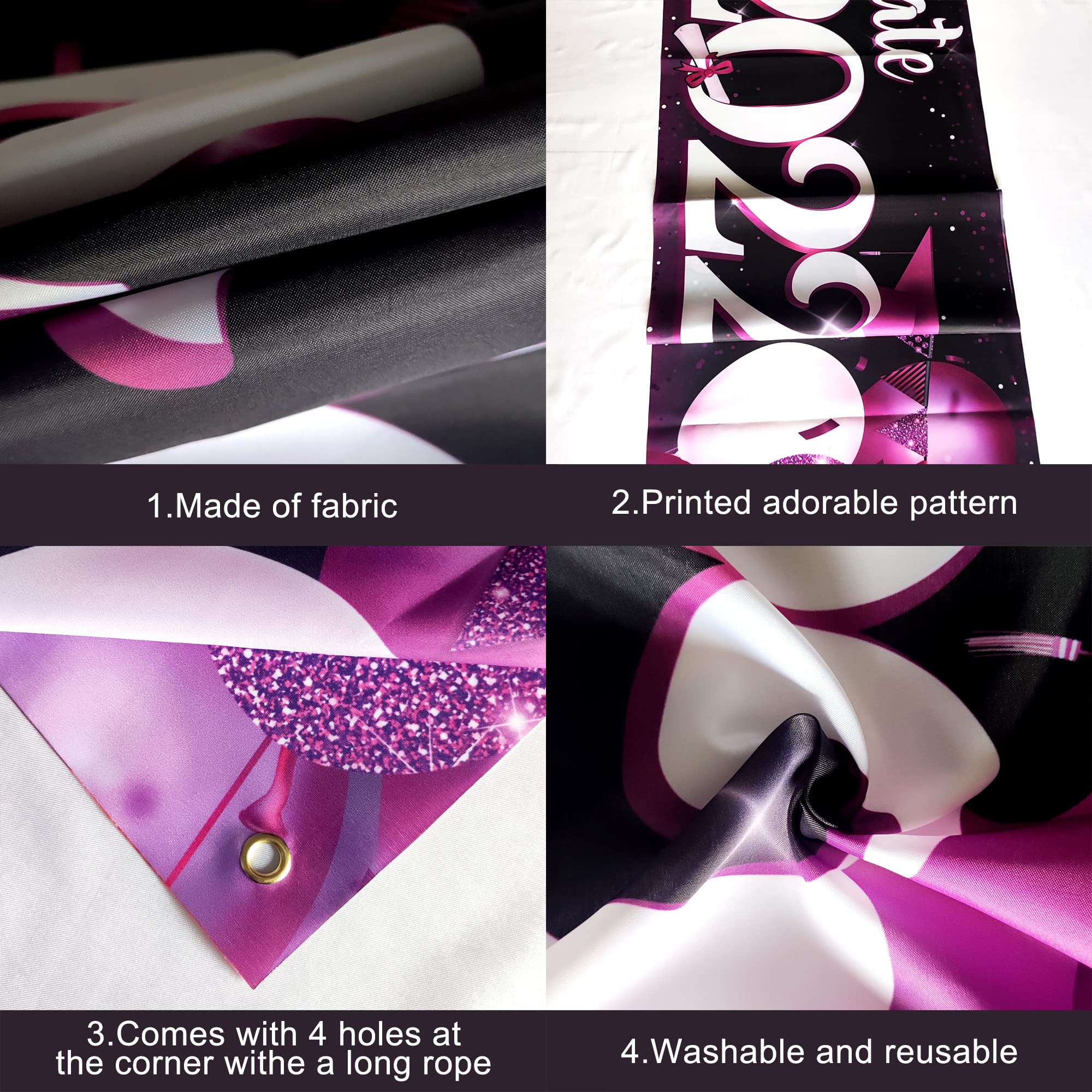 Class of 2022 Graduation Banner - 120x44 Inch Large Purple Yard Sign | Outdoor Graduation Party Decorations for Backyard, Lawn & School Celebrations | Durable Graduation Decor for 2022 Graduates