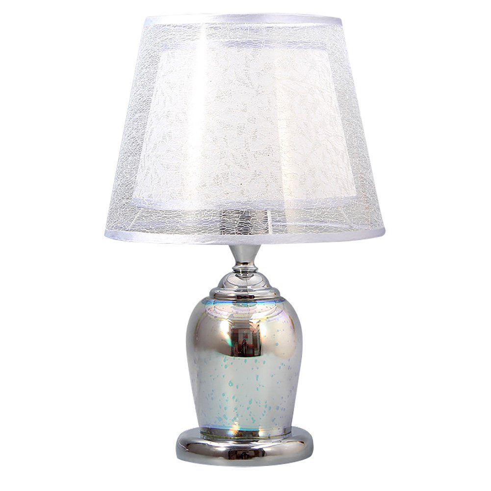 3D Creative Table Lamp - Modern Glass Bedside Lamp with Shiny Finish, Silver or Gold (41cm x 26cm) - Perfect for Bedroom, Living Room & Office Decor