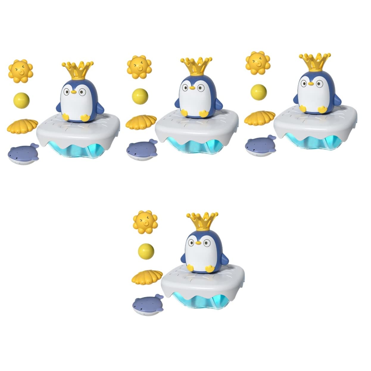 UPKOCH 4 Sets Penguin Bath Toys - Water Spray & Sprinkler Fun Bath Time Toys for Kids, Cute Penguin Shaped Bathroom Play Set for Toddlers & Babies - Perfect for Bathtub, Pool, and Outdoor Water Play