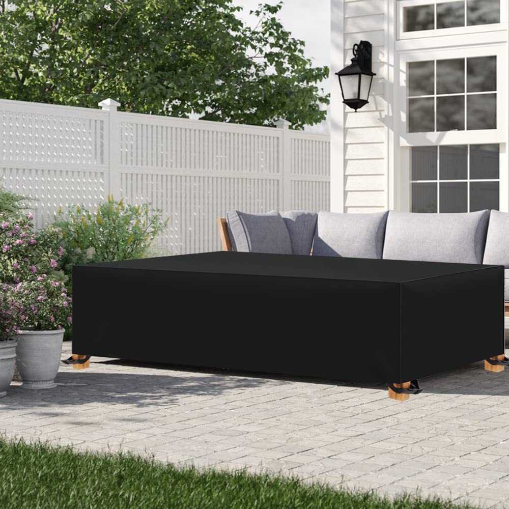 Waterproof 600D Oxford Fabric Patio Furniture Covers - Outdoor Weatherproof Table & Couch Cover for Deck, Lawn, Backyard (86