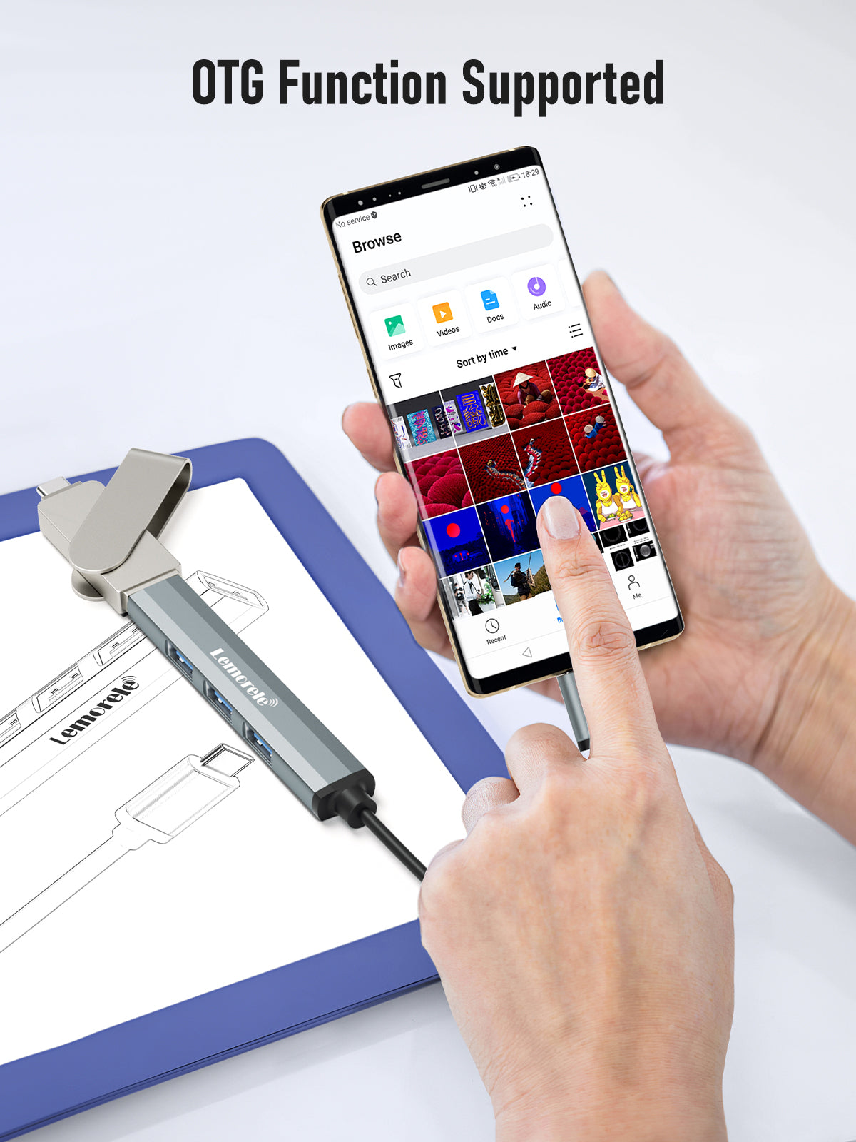 LEMORELE™ TC57 4-in-1 USB C Hub Adapter with HDMI, USB 3.0, SD/TF Card Reader - Perfect for MacBook Pro/Air, Chromebook, Laptop & Tablet Connectivity