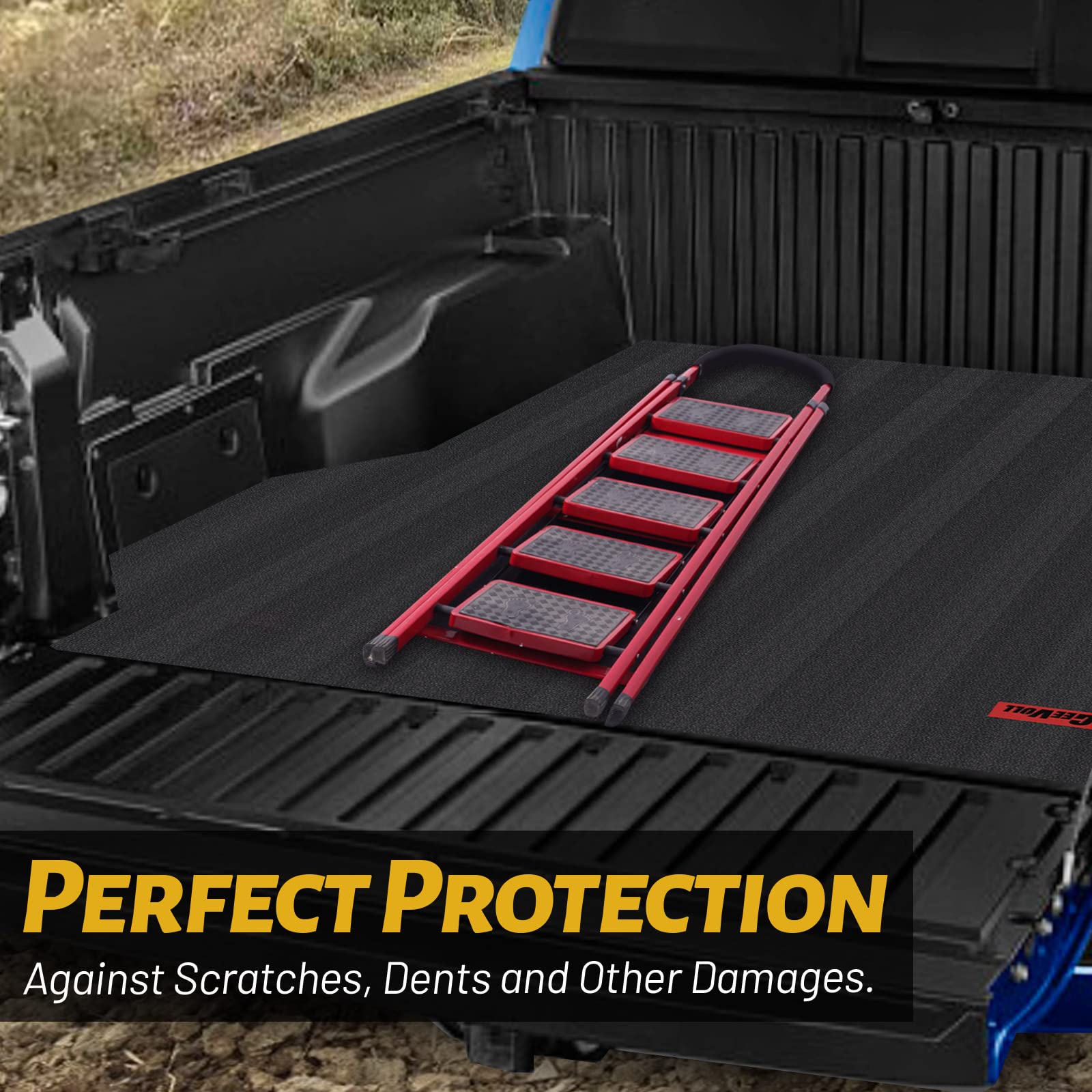 Heavy Duty Rubber Truck Bed Mat for 2005-2023 Toyota Tacoma 5ft Short Bed | Durable & Non-Slip Protection | Black | Perfect for Hauling, Off-Roading & Work Site Use
