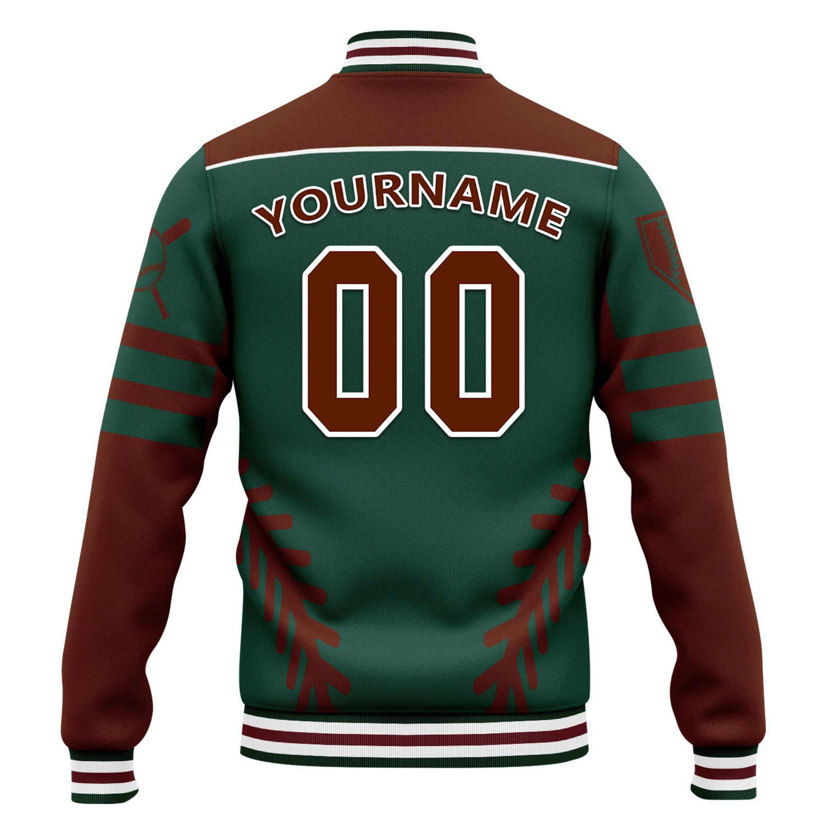 Custom Personalized Letterman Bomber Jacket with Full Snap Closure - Varsity Style Jacket FZ005 D023003 - Perfect for School Events, Sports Teams & Casual Wear