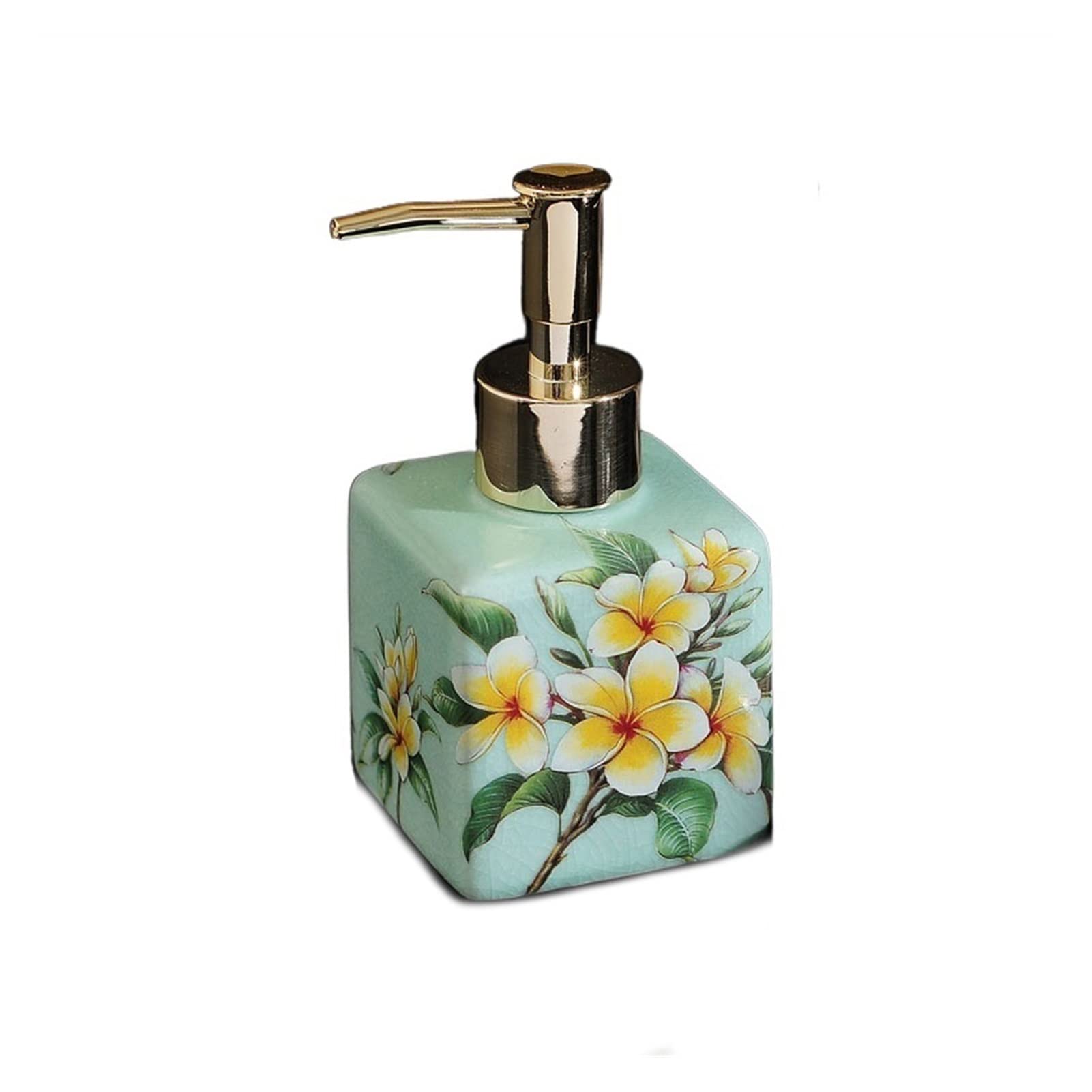 Automatic Soap Dispenser - Chinese Painted Ceramic Foam Soap Dispenser with Floral Design for Bathroom & Kitchen | 200ml Capacity (7x14cm) | Perfect for Home Decor, Hand Wash, and Shampoo Storage | Elegant D-Color