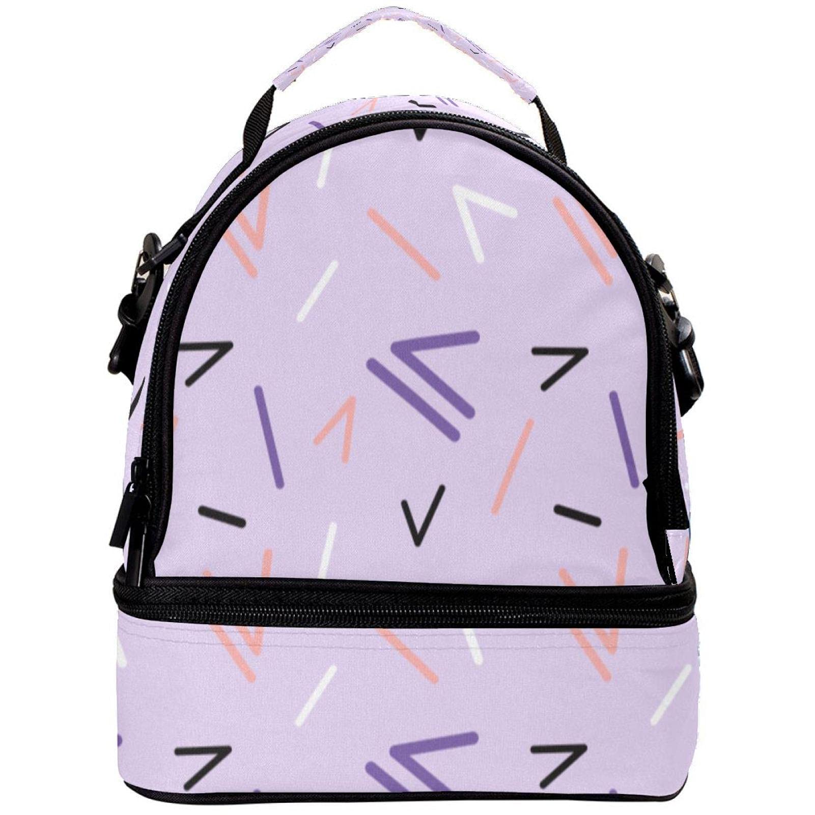 GIOVANIOR Insulated Lunch Box - Lilac Memphis Pattern Cooler Bag for School, Work & Picnic | Reusable Lunch Tote for Men & Women | Perfect for Office, Outdoor & Daily Commute
