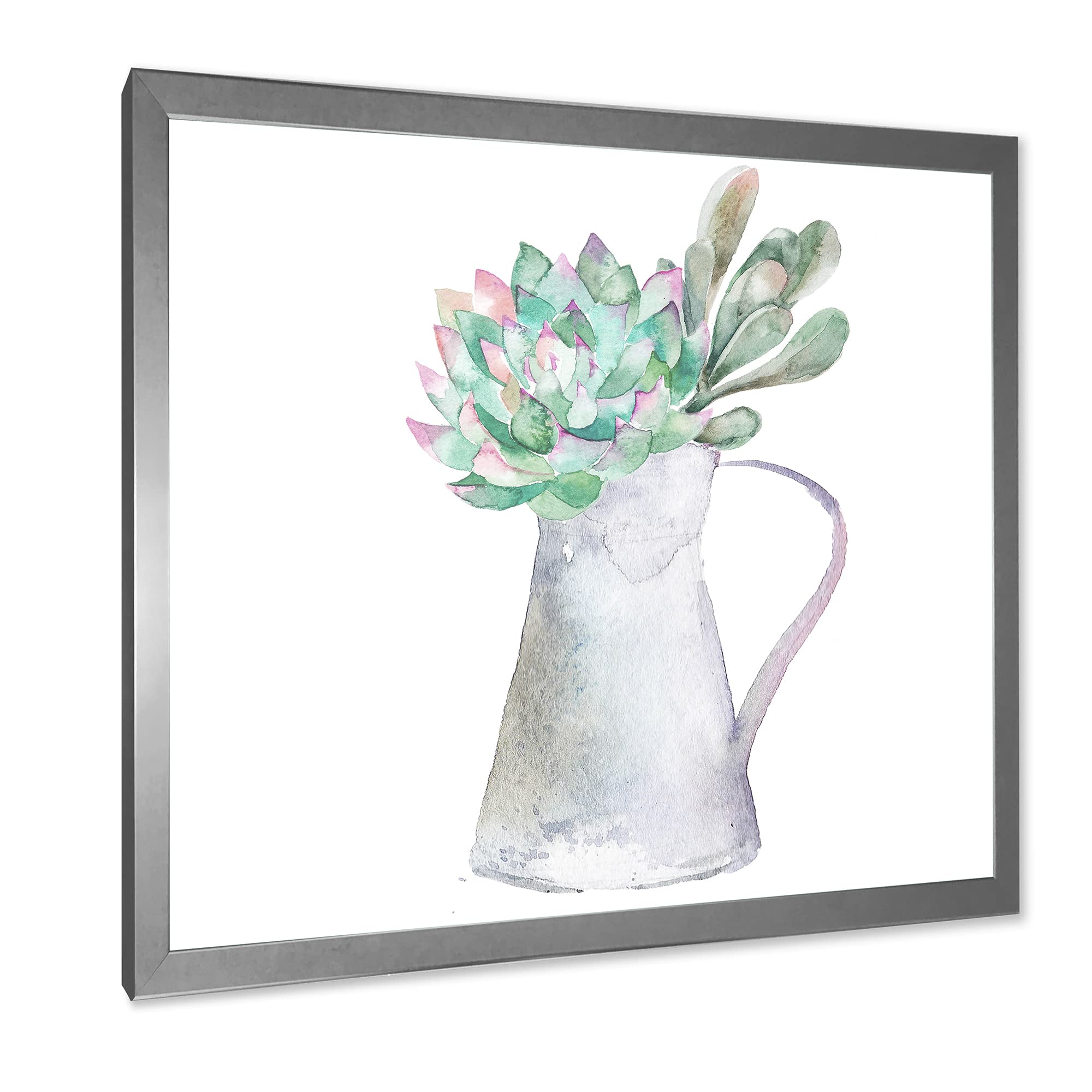 Succulent Home Plant Traditional Framed Wall Art - Botanical Decor for Living Room, Bedroom & Office - Perfect Housewarming Gift for Plant Lovers