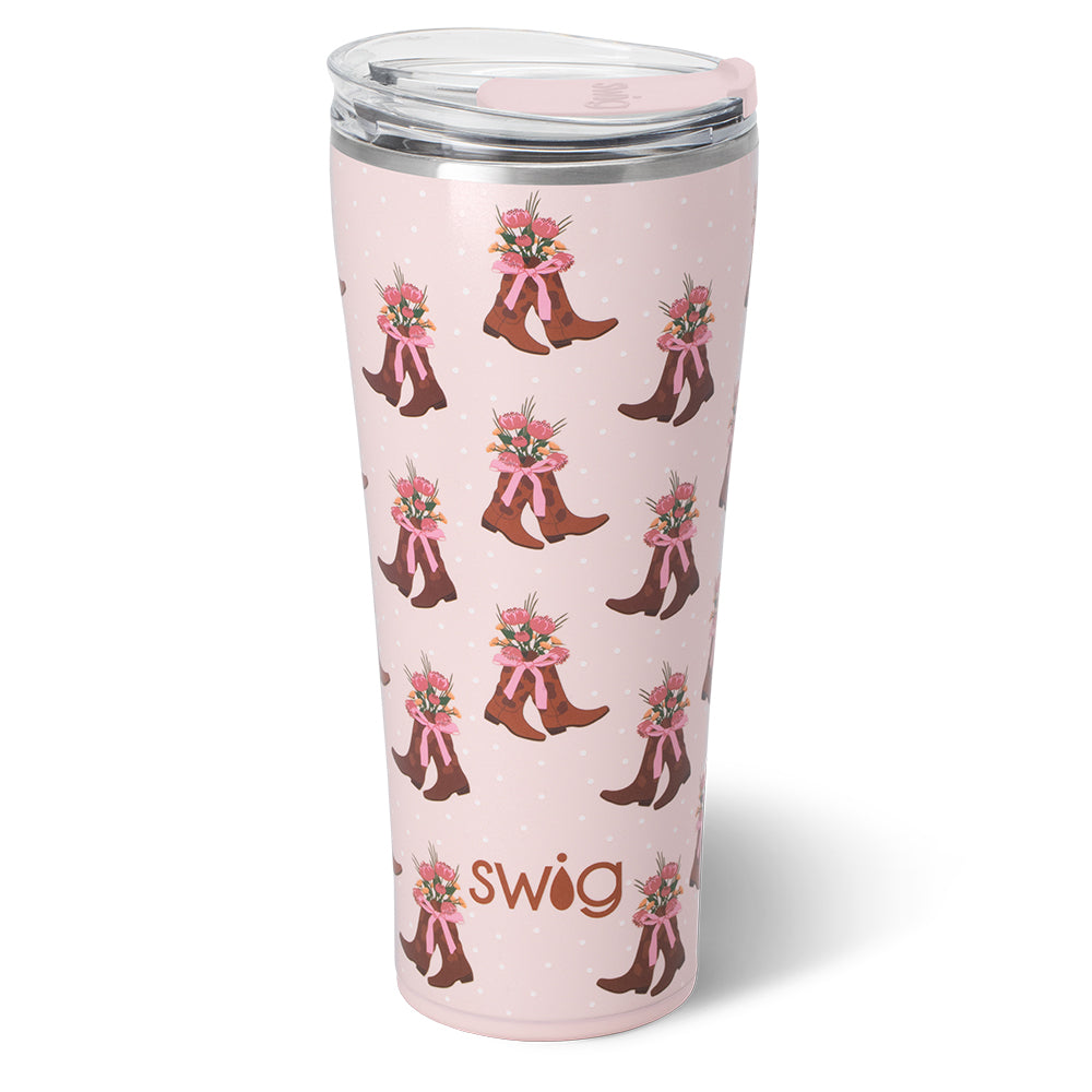 32oz Cowgirl Coquette Tumbler - Insulated Stainless Steel Cup with Lid & Straw - Perfect for Coffee, Tea & Cold Drinks - Great for Rodeos, Western Parties & Outdoor Adventures