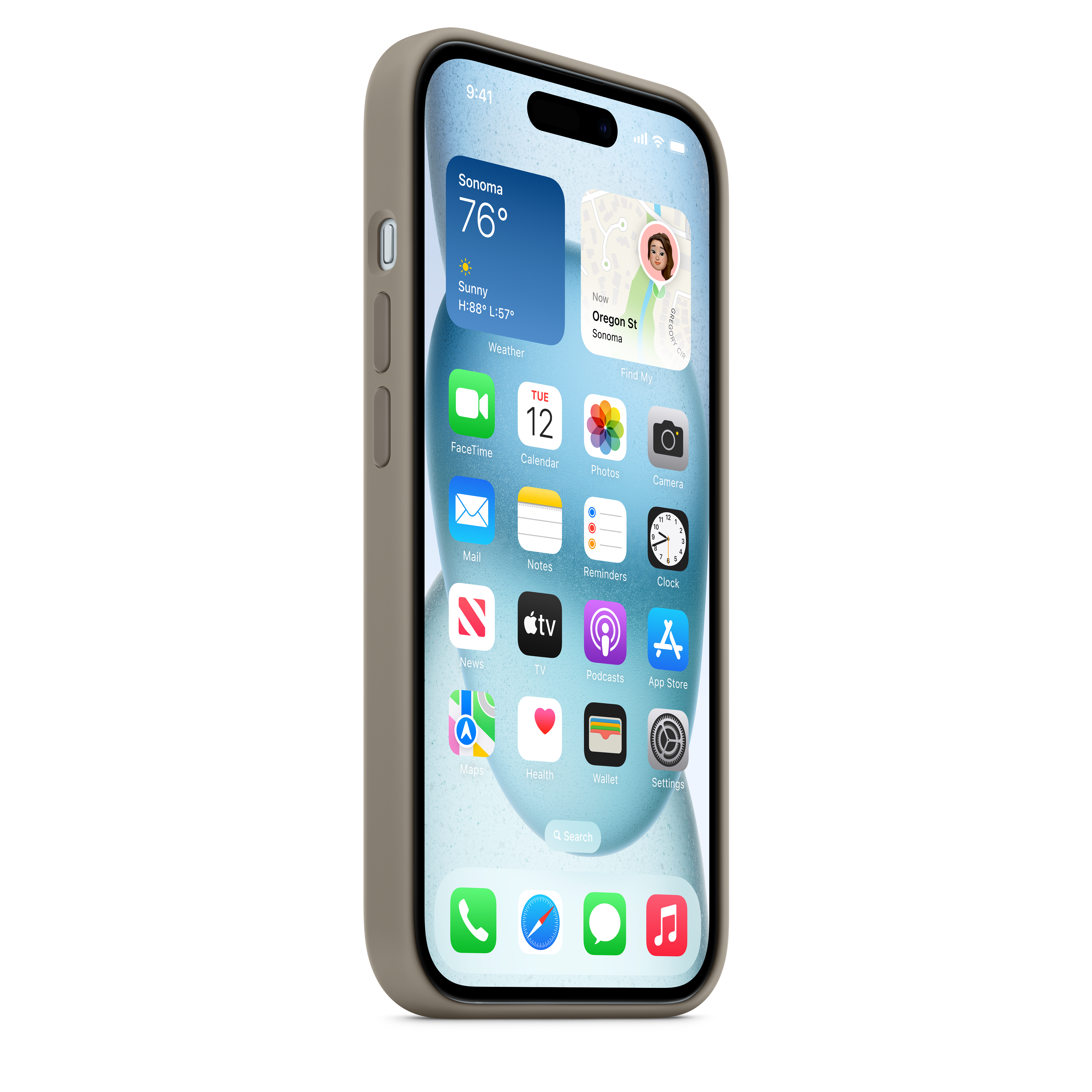 Magnetic Silicone Case with MagSafe for iPhone 15 - Clay Color | Slim Protective Cover for Everyday Use & Wireless Charging