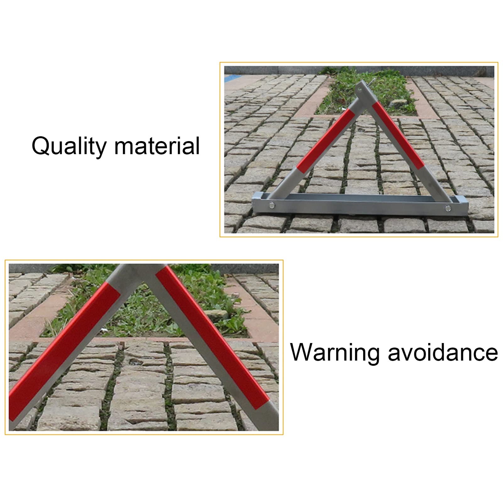 Foldable Parking Barrier - Removable Safety Bollard, Durable Stainless Steel Manual Parking Space Blocker for Commercial & Private Use - Perfect for Driveways, Garages & Parking Lots