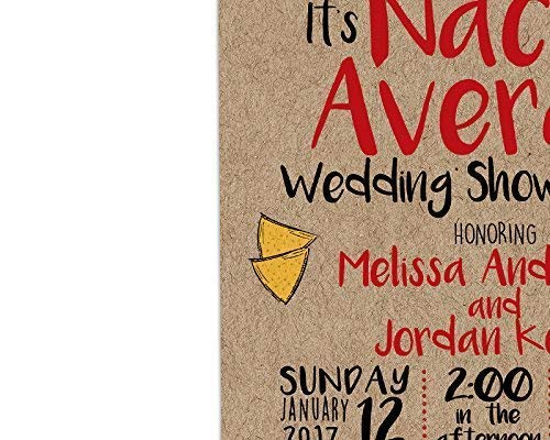Nacho Average Bridal Shower Invitations - Kraft Fiesta Wedding Invites for Mexican Themed Parties & DIY Wedding Celebrations