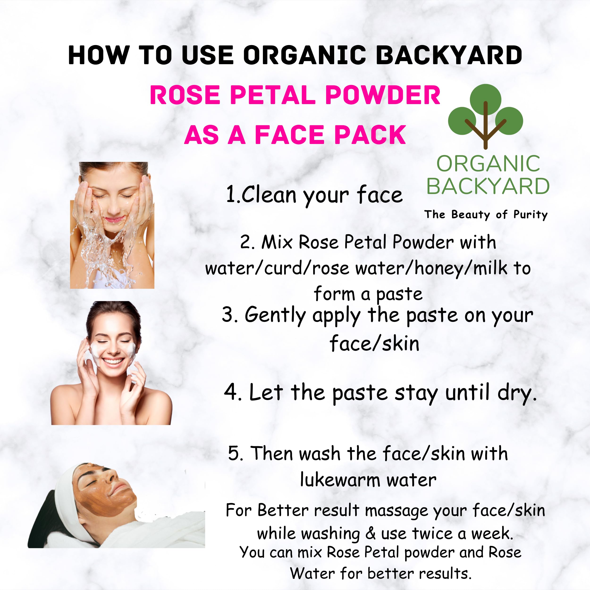 100% Organic Rose Petal Powder for Face Care - Natural Skincare Treatment for Glowing Skin | DIY Face Masks, Soaps & Beauty Recipes | Perfect for Sensitive Skin & Anti-Aging Routine