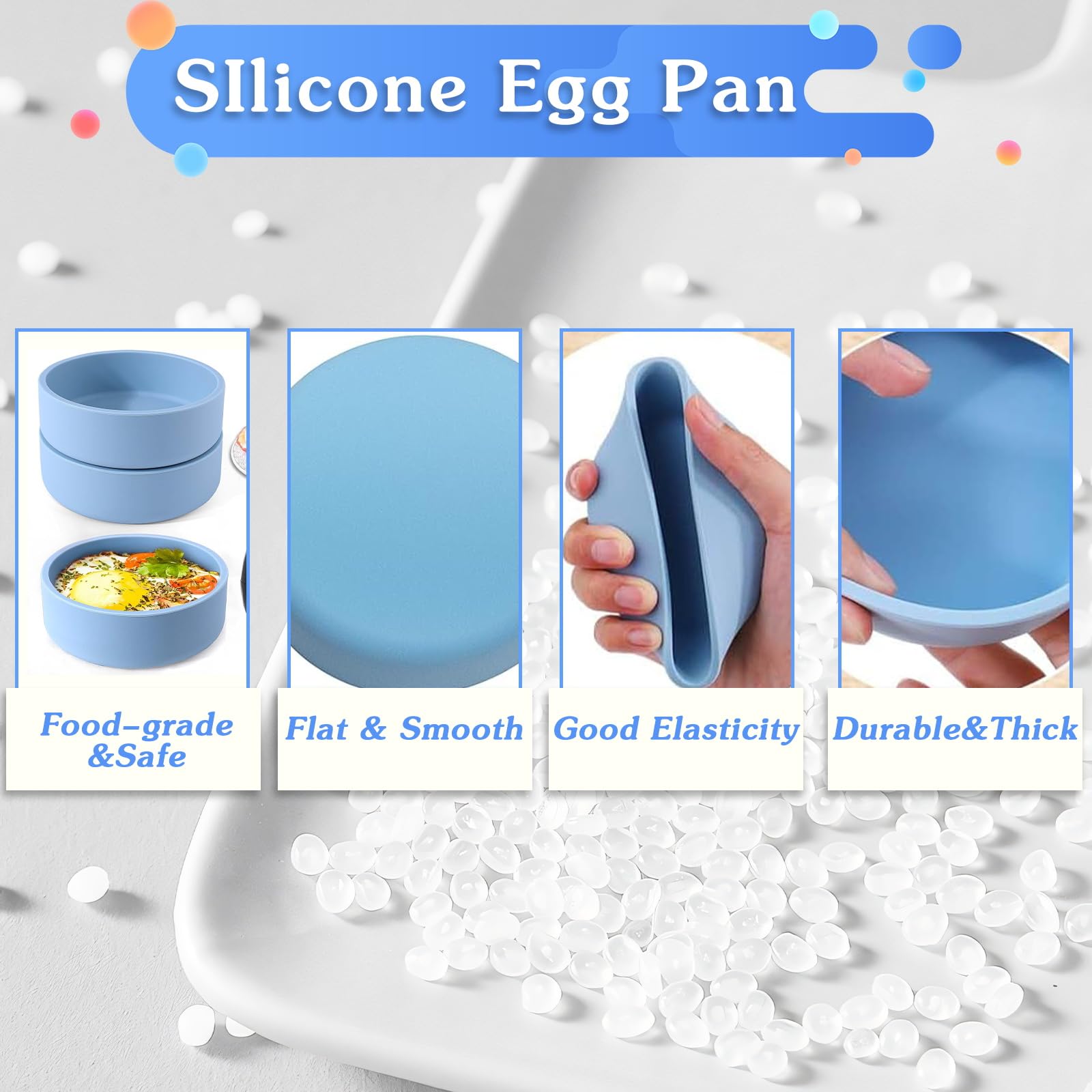 3Pcs ZHYEEDAA Silicone Egg Bite Molds for Air Fryer - Reusable BPA-Free Microwave Egg Cooker Accessories | Perfect for Keto Breakfast, Meal Prep & On-the-Go Snacks