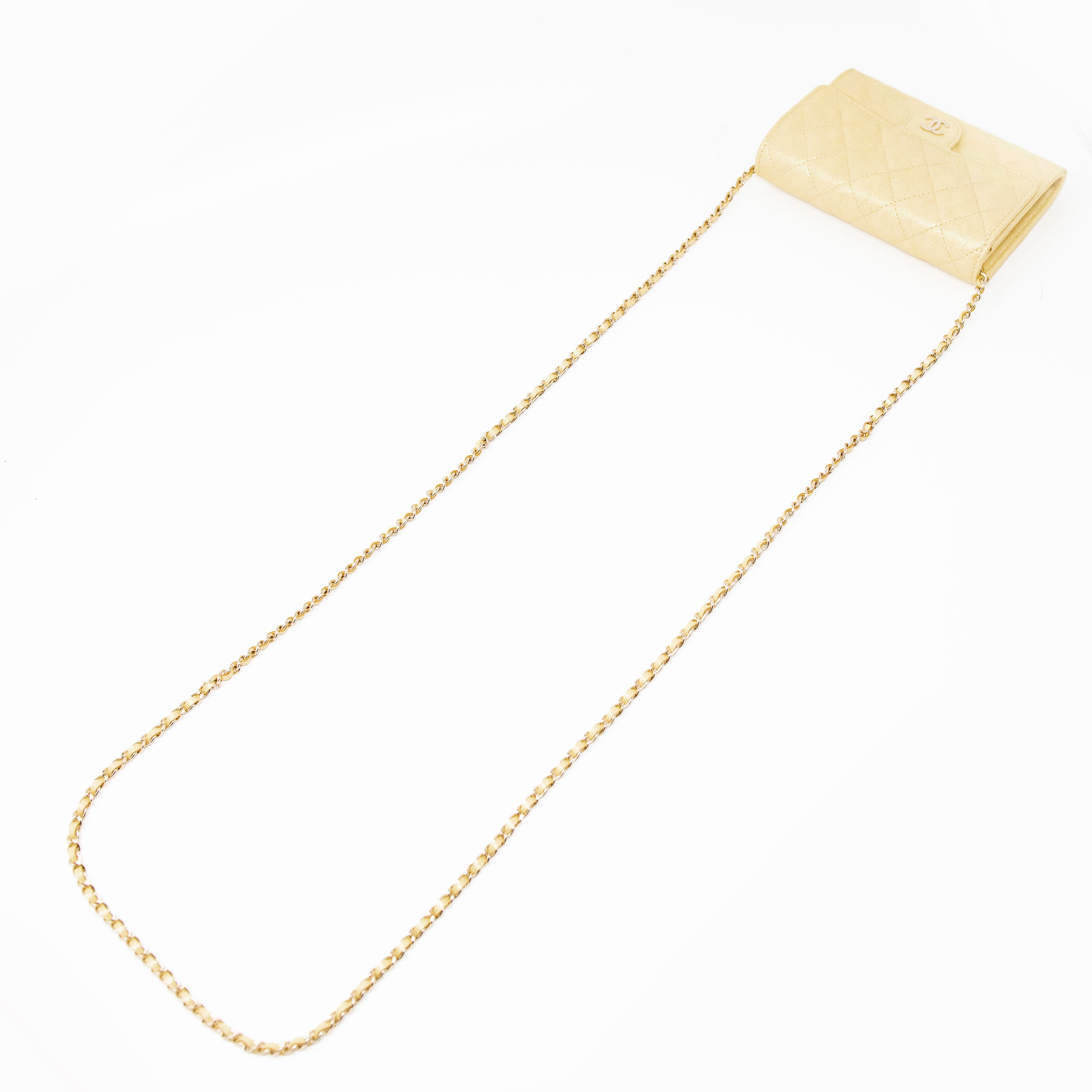 Chanel Yellow Iridescent Mini Wallet On Chain Crossbody Bag - Elegant Evening Clutch for Parties, Weddings & Special Occasions