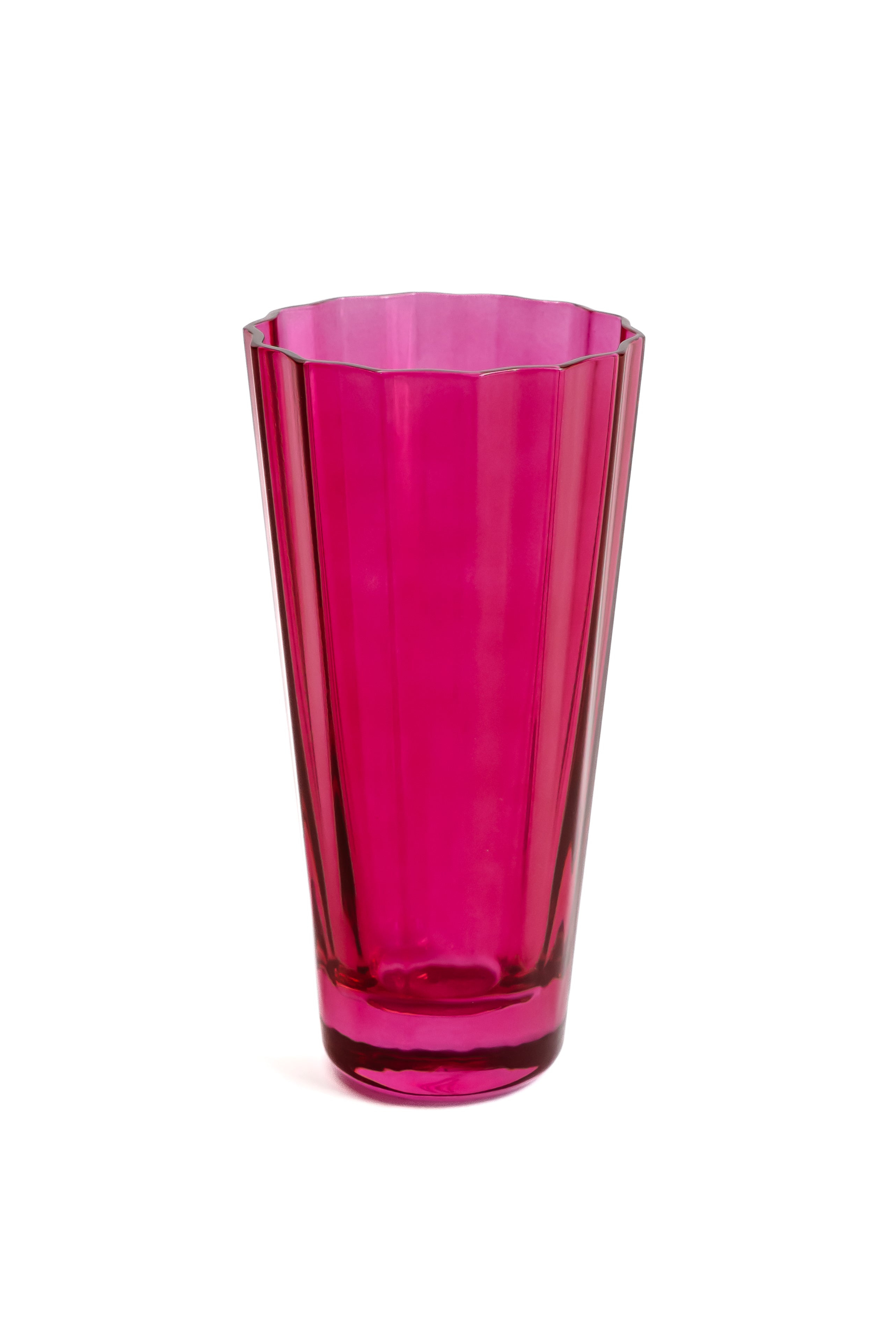 Estelle Colored Sunday Highball Glasses Set of 2 - Fuchsia Pink Cocktail Glasses for Whiskey, Iced Tea & Party Drinks