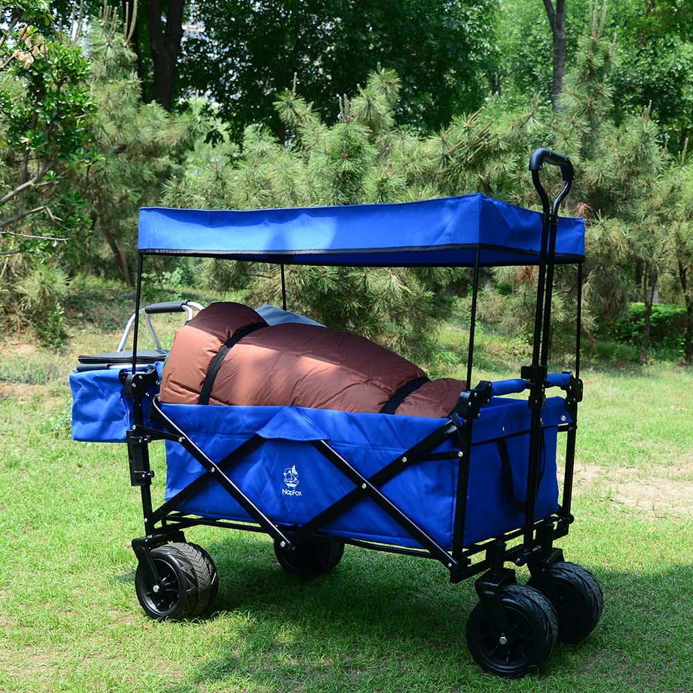 Heavy Duty Collapsible Folding Wagon Cart with Removable Canopy - 4