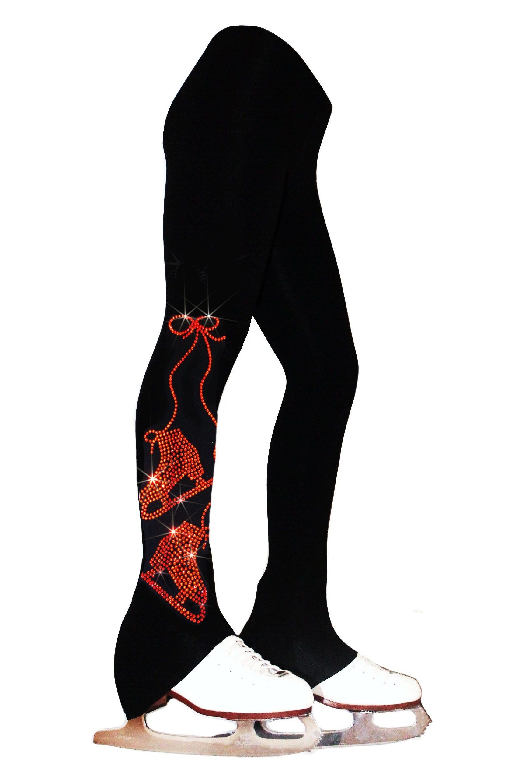 4-Way Stretch Polartec Fleece Figure Skating Pants with Rhinestone Design - Warm Practice Leggings for Ice Skating & Winter Sports