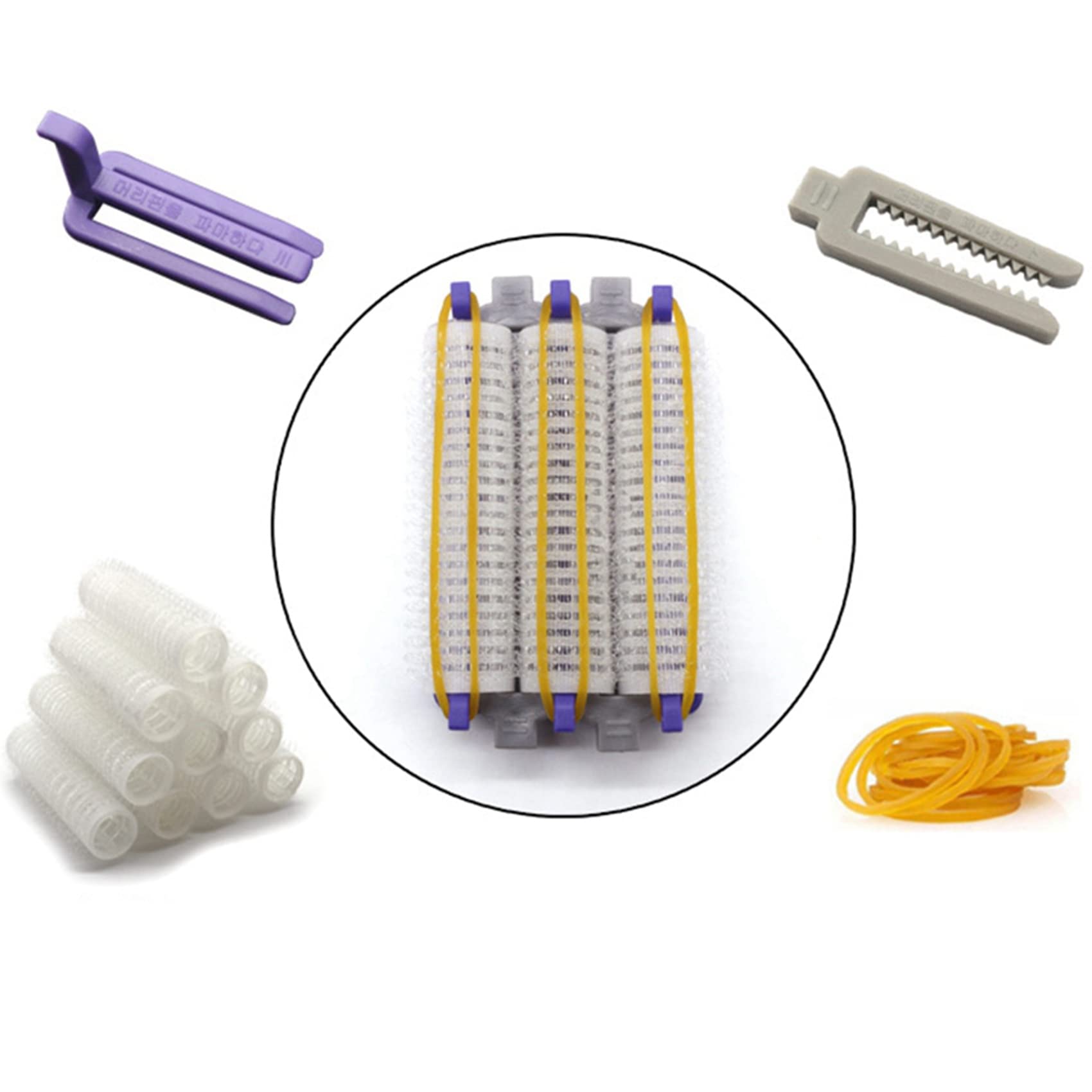 KVSERT 72Pcs Large Nylon Hook & Loop Hair Rollers Set - Perm Rods & Curlers with Clips & Rubber Bands for Voluminous Curls & Root Lift - Perfect for Home Salon, Styling, and DIY Hair Perm