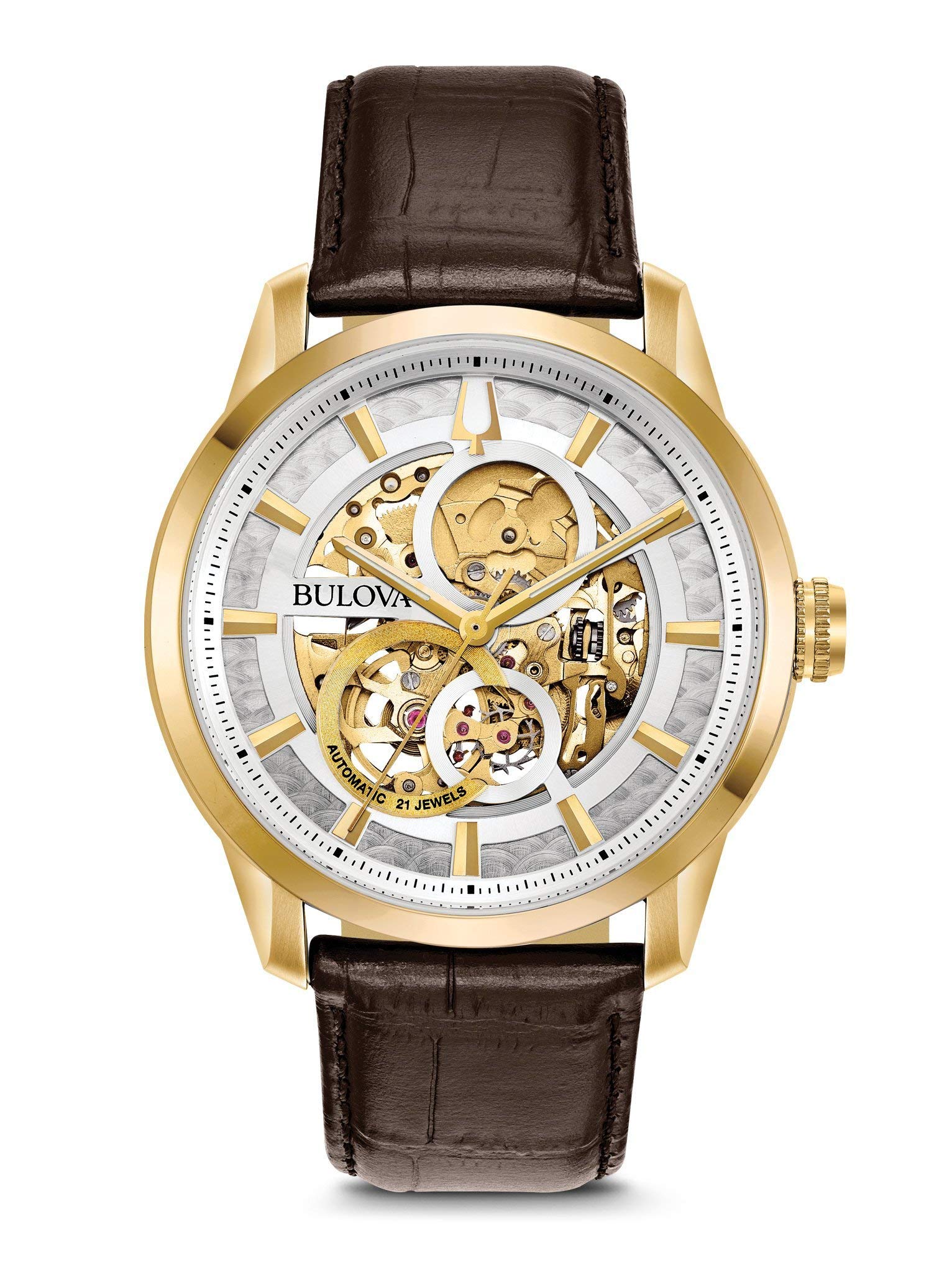 BULOVA 97A138 Multicolor Leather Strap Watch for Men - Stylish Casual & Dress Accessory for Everyday Wear, Office, and Special Occasions