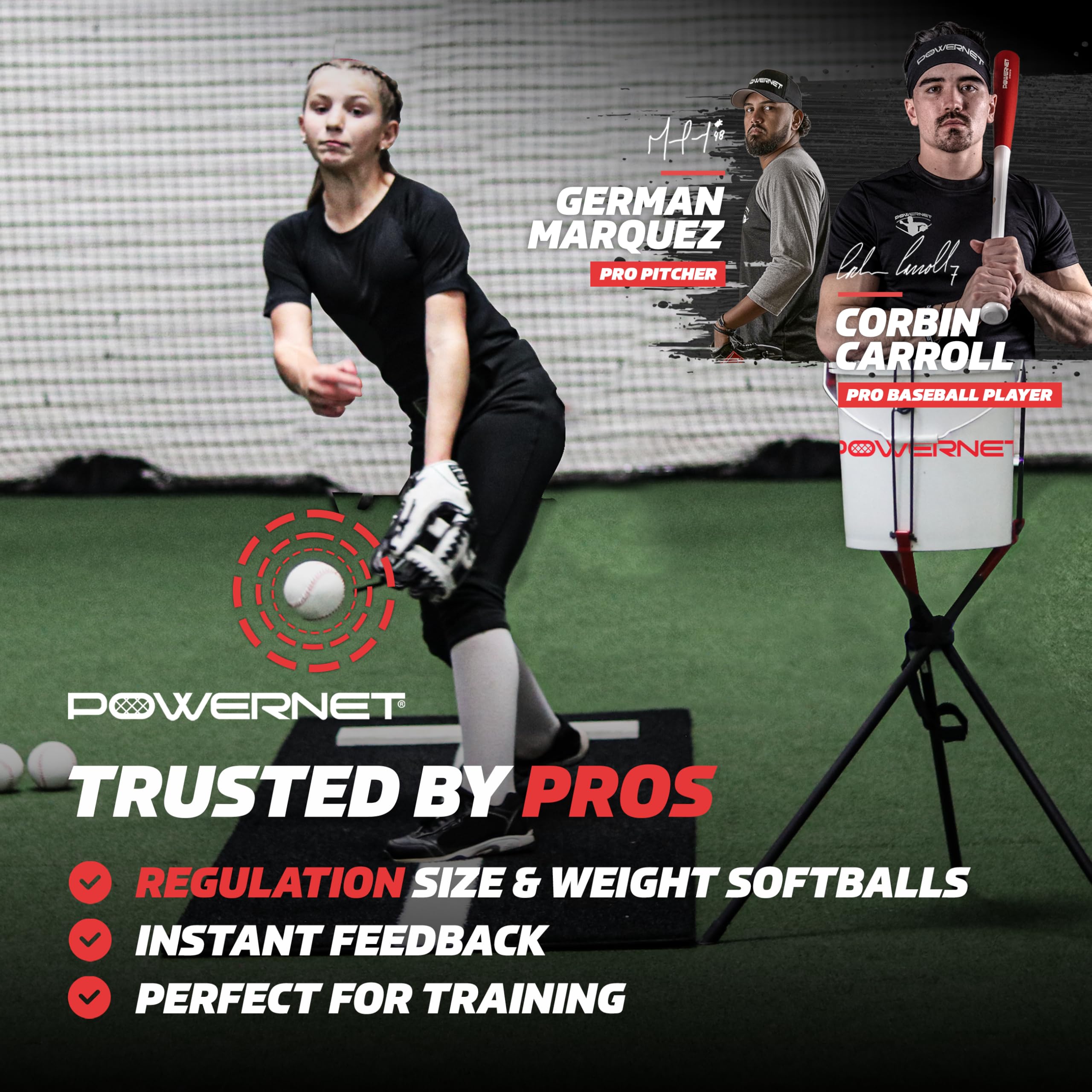 PowerNet Softball Training Equipment - Weighted & Flexi Balls for Batting Practice