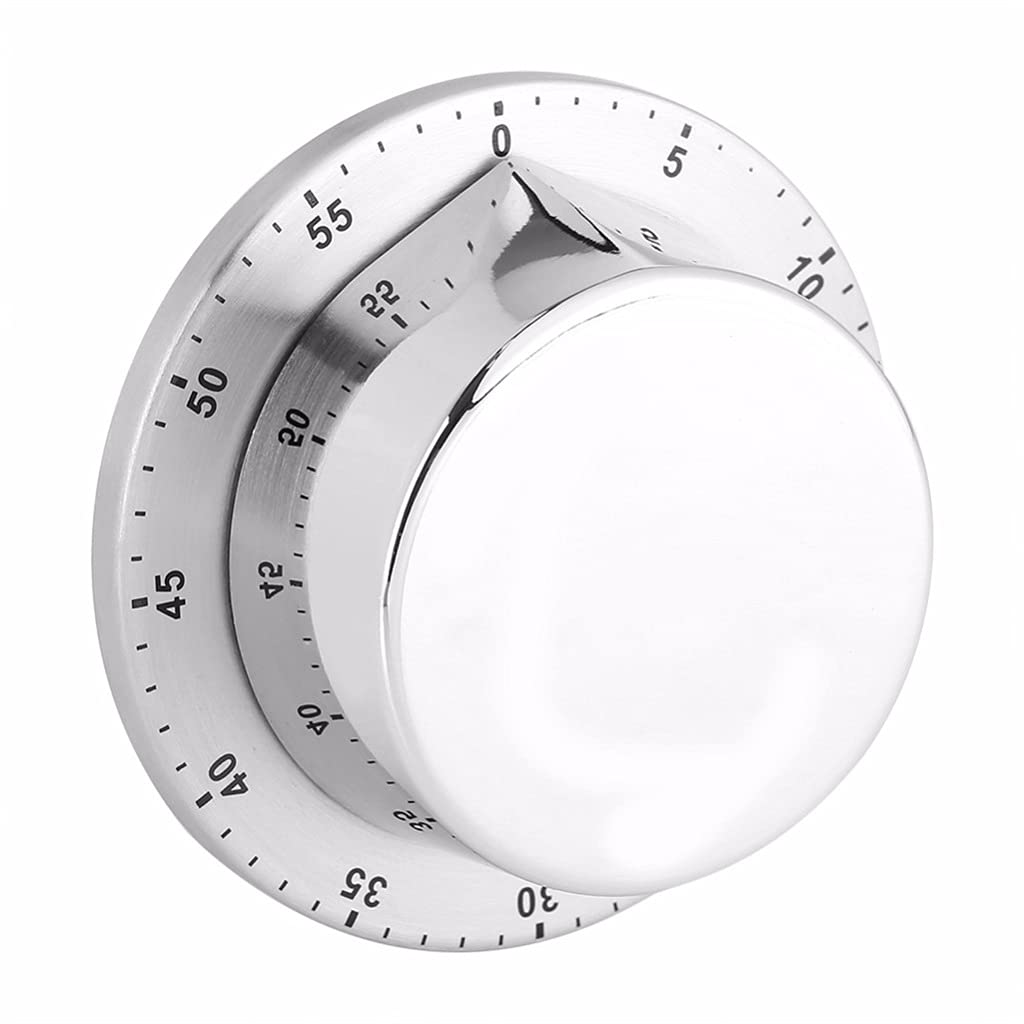 XZJJZ Stainless Steel Magnetic Kitchen Timer - Manual Mechanical Countdown Timer for Cooking, Baking & BBQ - Perfect for Home Chefs & Professional Kitchens